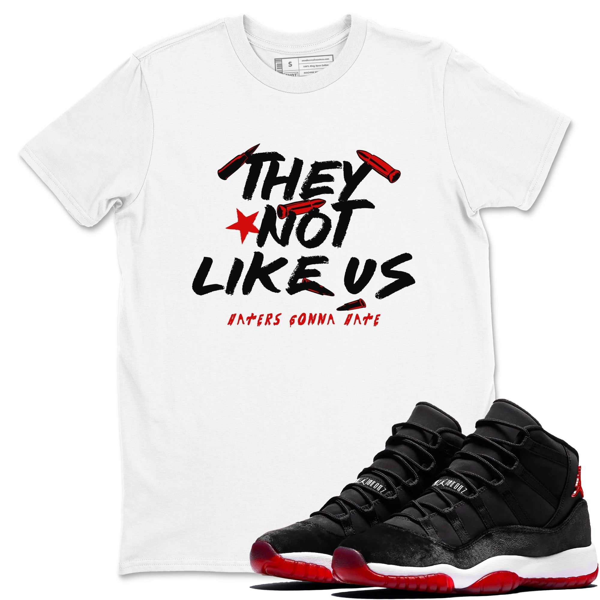 They Not Like Us snkmatch Tees - Air Jordan 11 Bred Velvet