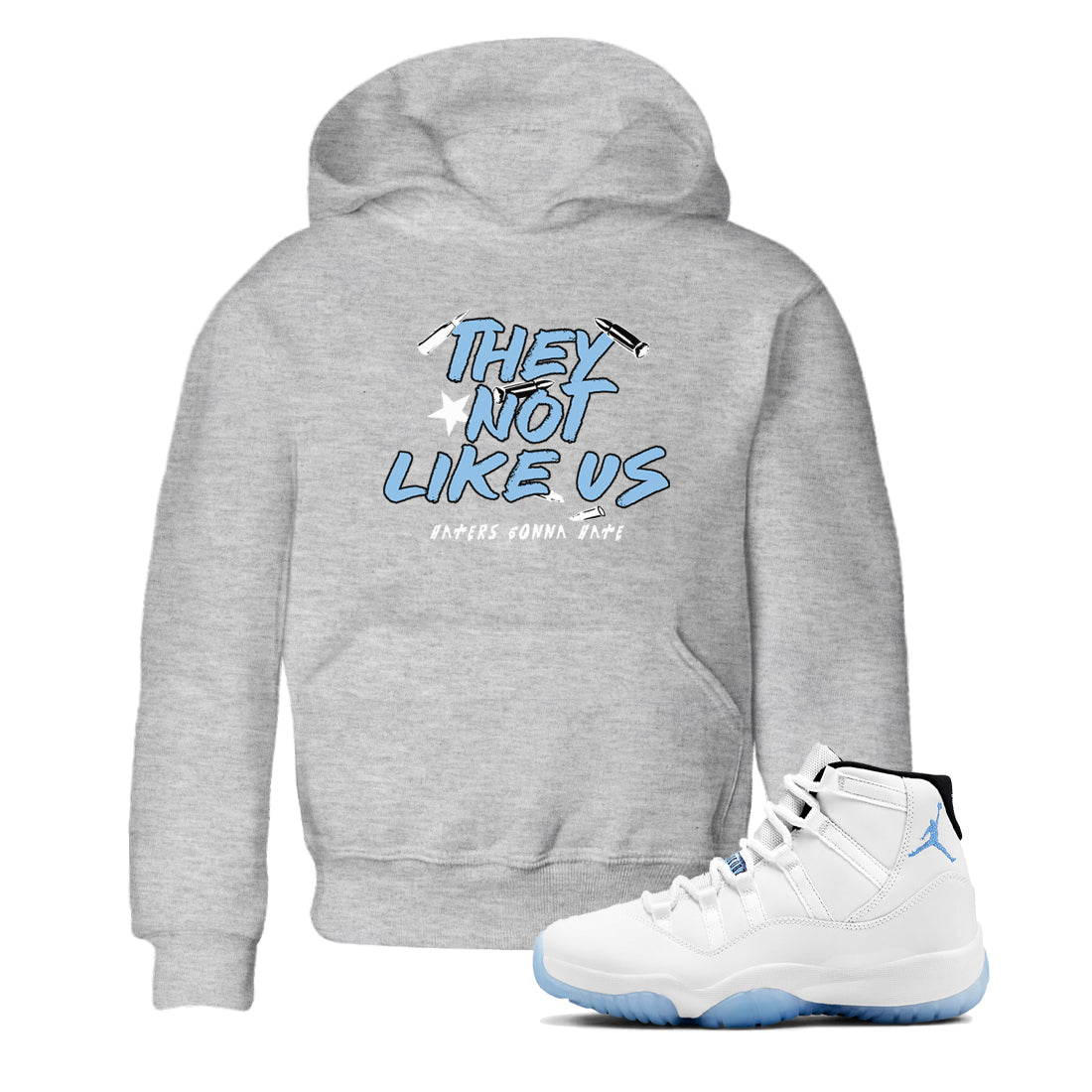 They Not Like Us snkmatch Tees Kids - Air Jordan 11 Legend Blue
