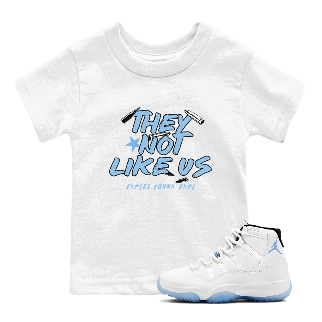 They Not Like Us snkmatch Tees Kids - Air Jordan 11 Legend Blue