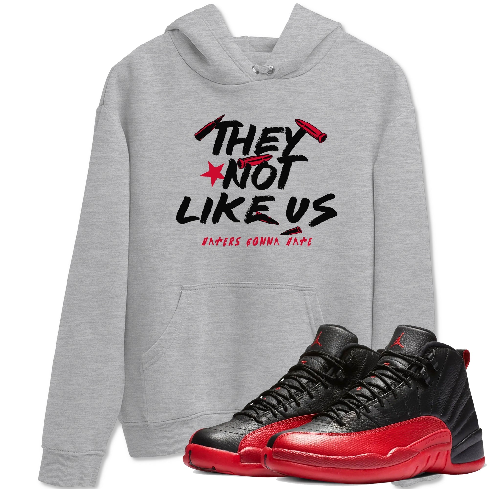 They Not Like Us snkmatch Tees - Air Jordan 12 Flu Game