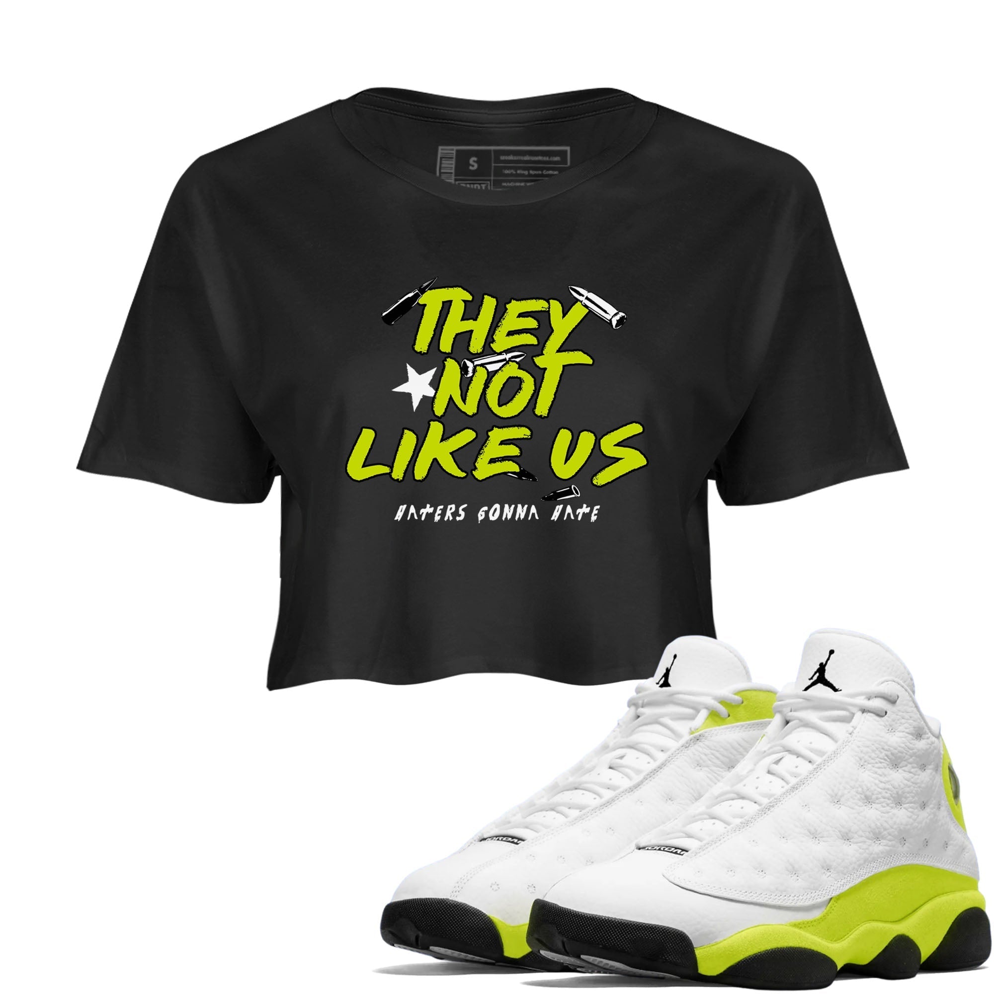They Not Like Us snkmatch Women's Top - Air Jordan 13 Bright Cactus