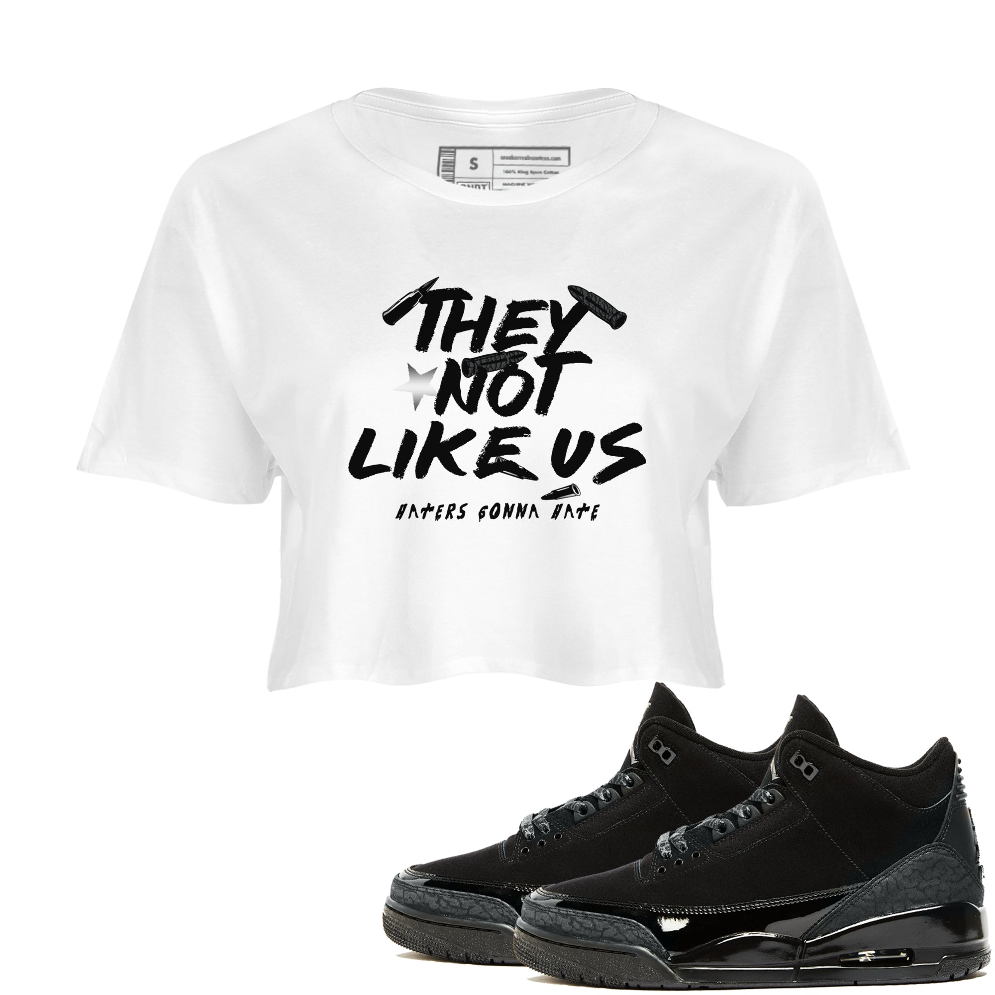 They Not Like Us snkmatch Women's Top - Air Jordan 3 Black Cat