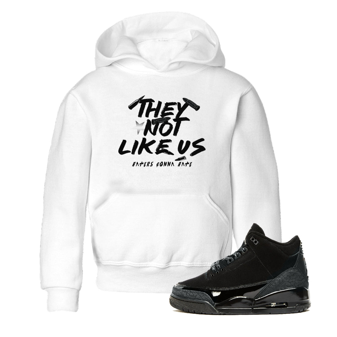 They Not Like Us snkmatch Tees Kids - Air Jordan 3 Black Cat