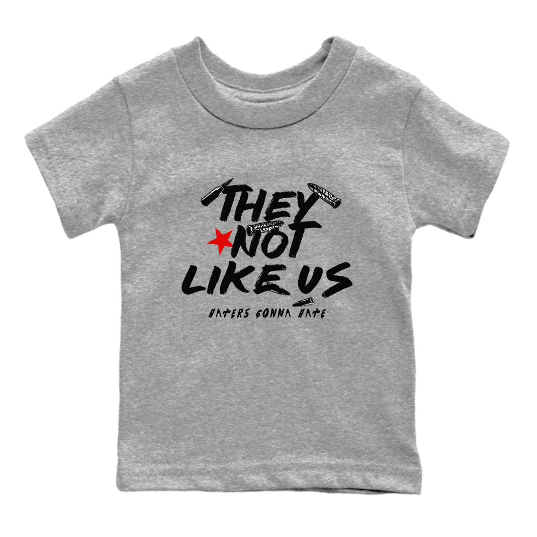 They Not Like Us snkmatch Tees Kids - Air Jordan 3 Black Cement