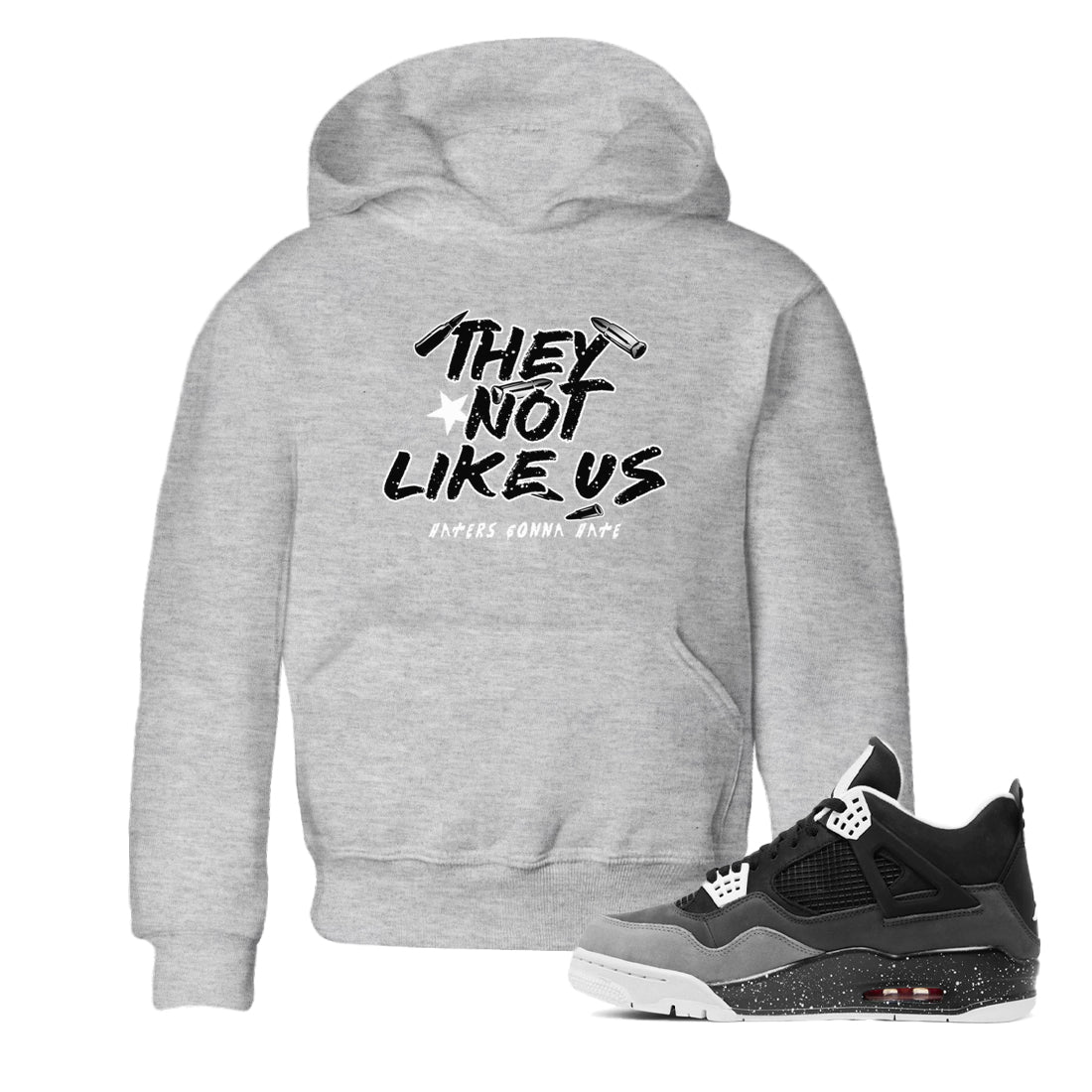 They Not Like Us snkmatch Tees Kids - Air Jordan 4 Fear