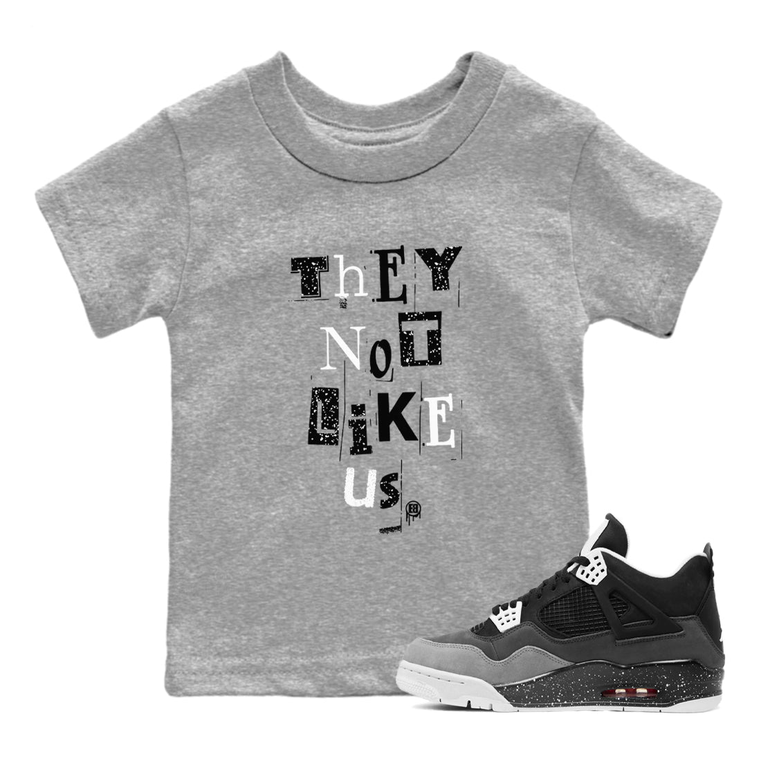 Vintage They Not Like Us snkmatch Tees Kids - Air Jordan 4 Fear