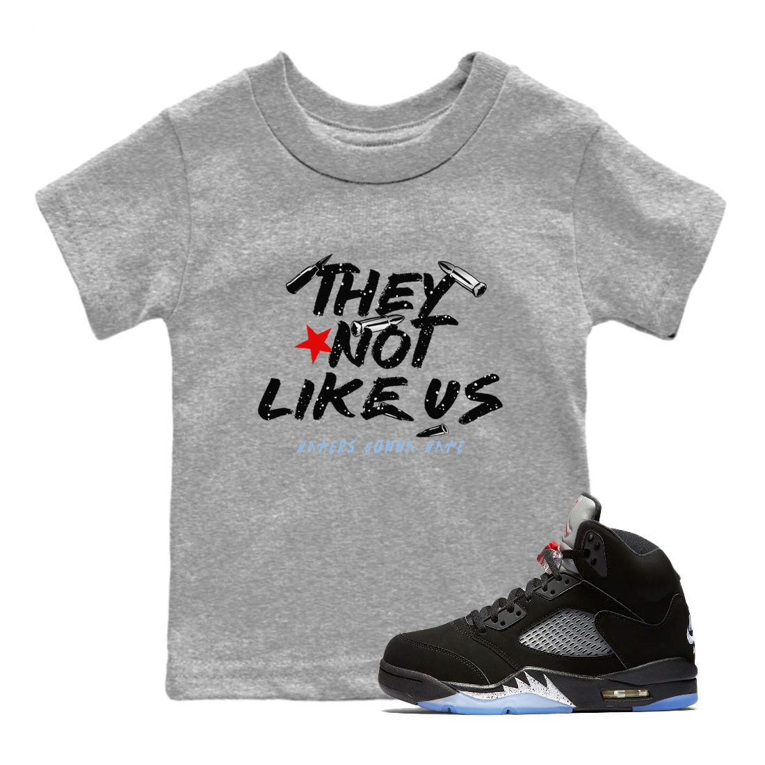 They Not Like Us snkmatch Tees Kids - Air Jordan 5 Reimagined