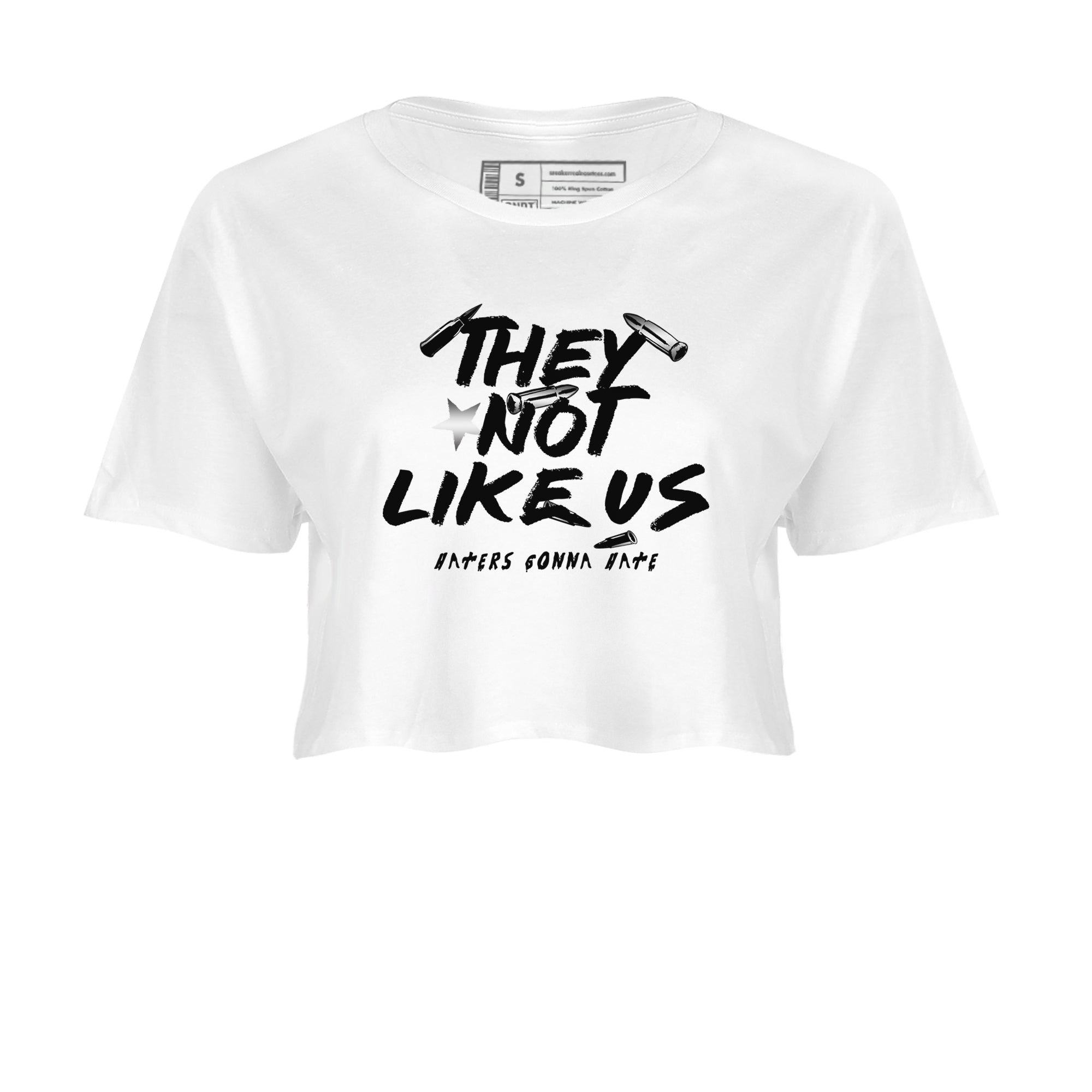 They Not Like Us snkmatch Women's Top - Air Jordan 5 White Black