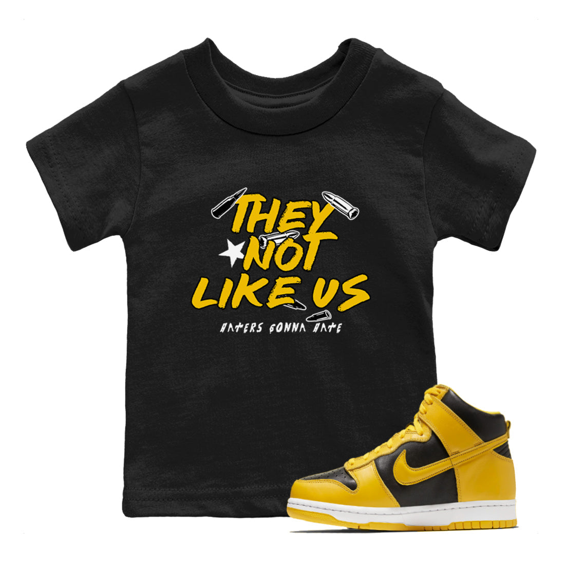 They Not Like Us snkmatch Tees Kids - Dunk High Pollen