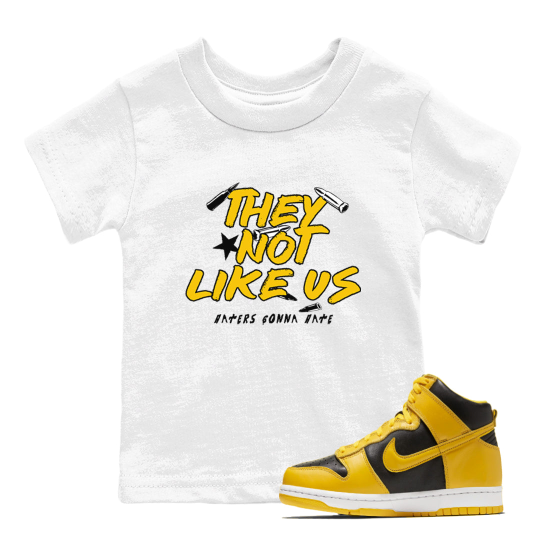 They Not Like Us snkmatch Tees Kids - Dunk High Pollen