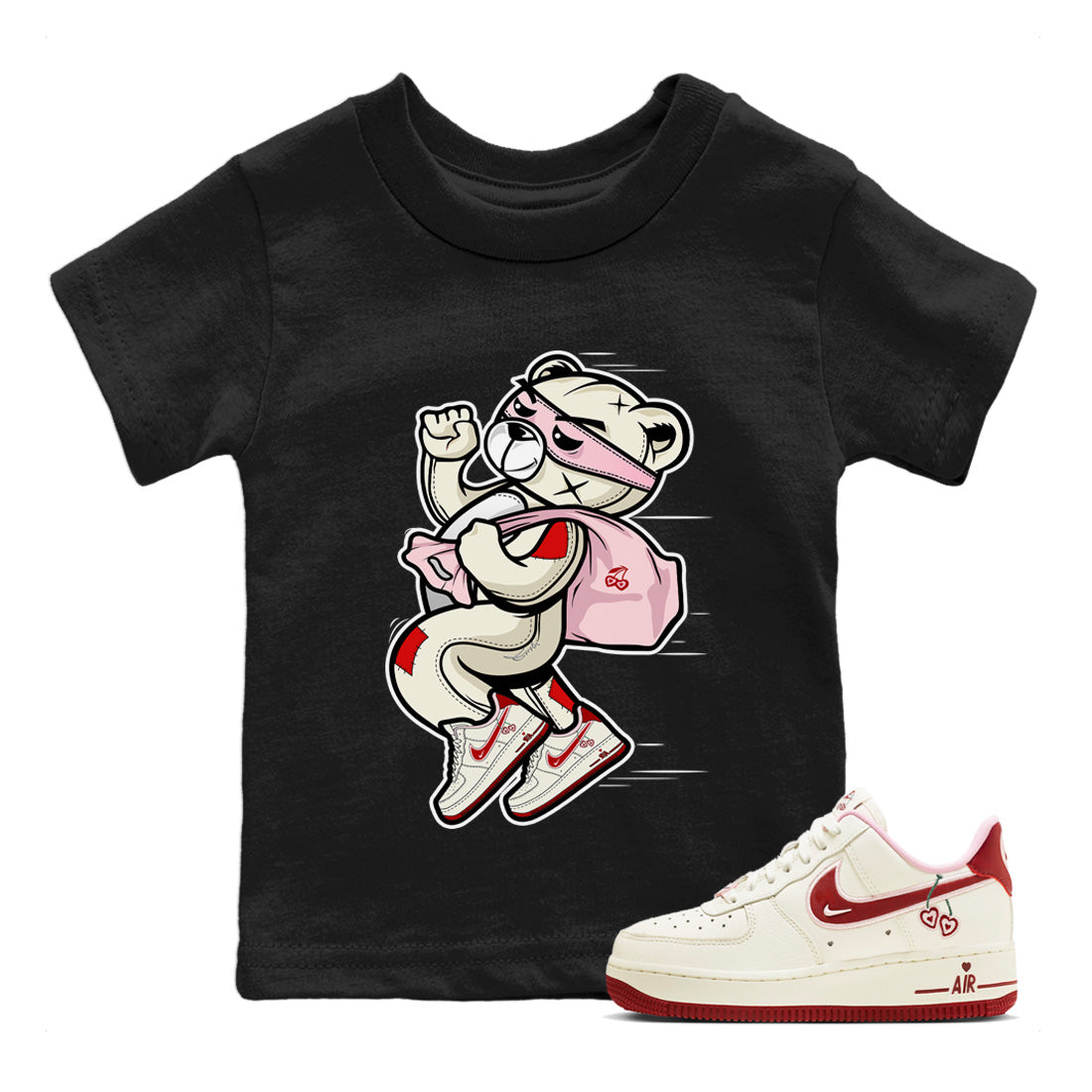 Thief Bear Kids Tops - Air Force 1 Valentines Day
