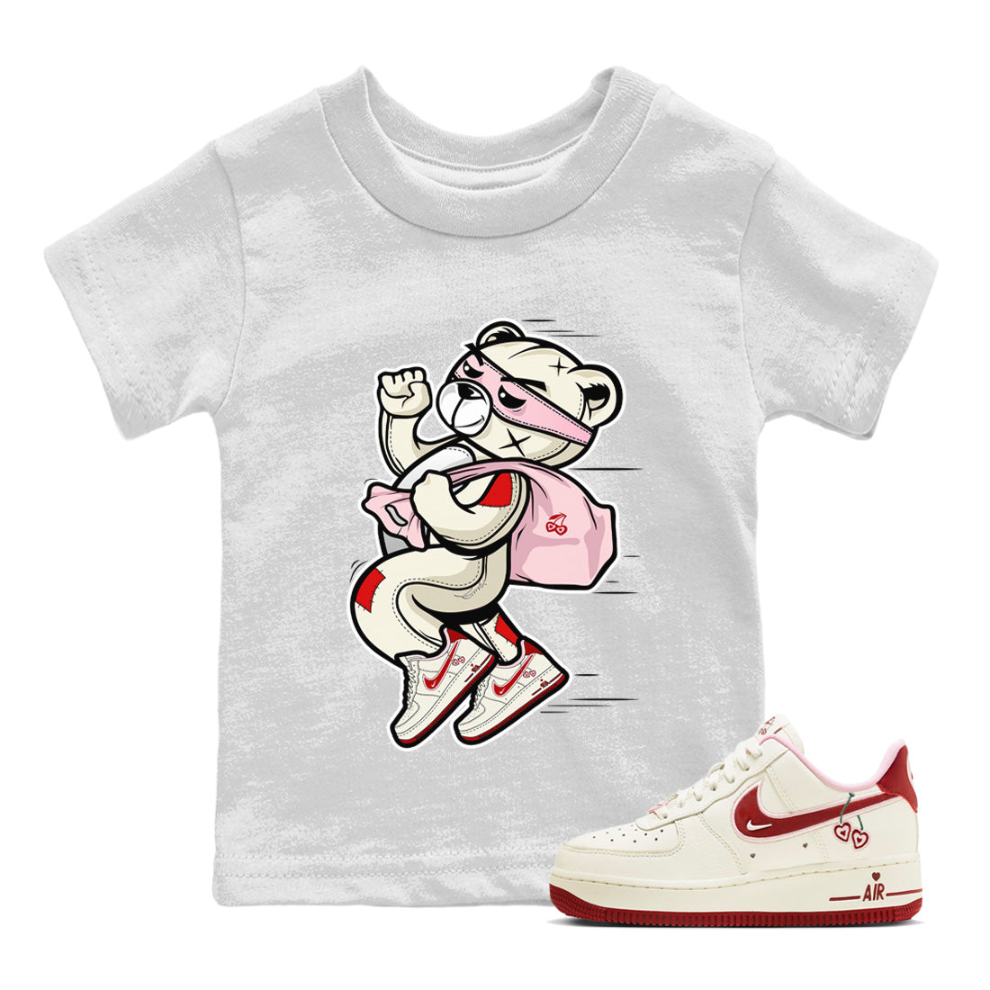 Thief Bear Kids Tops - Air Force 1 Valentines Day