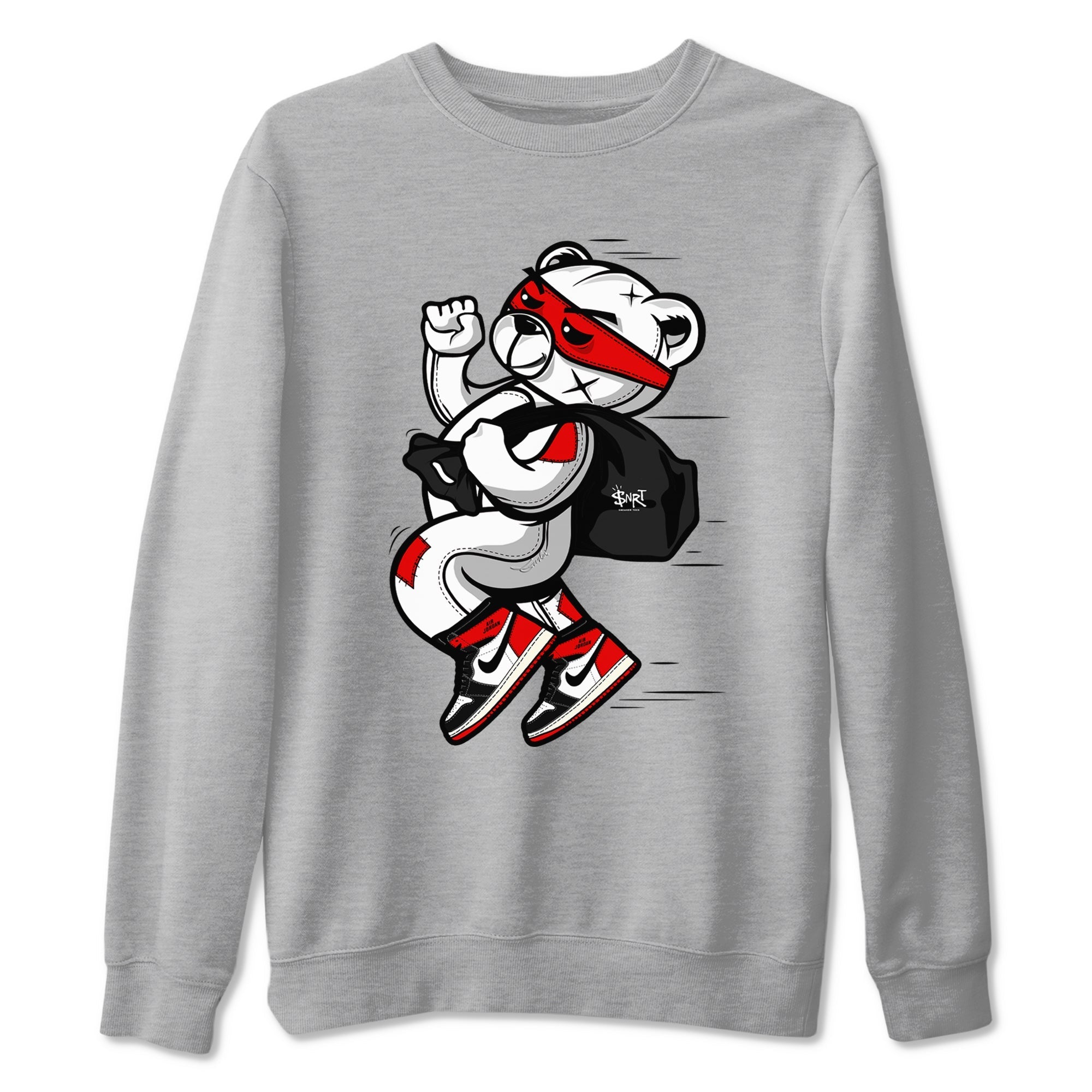 Thief Bear snkmatch Tees - Air Jordan 1 Black Toe Reimagined