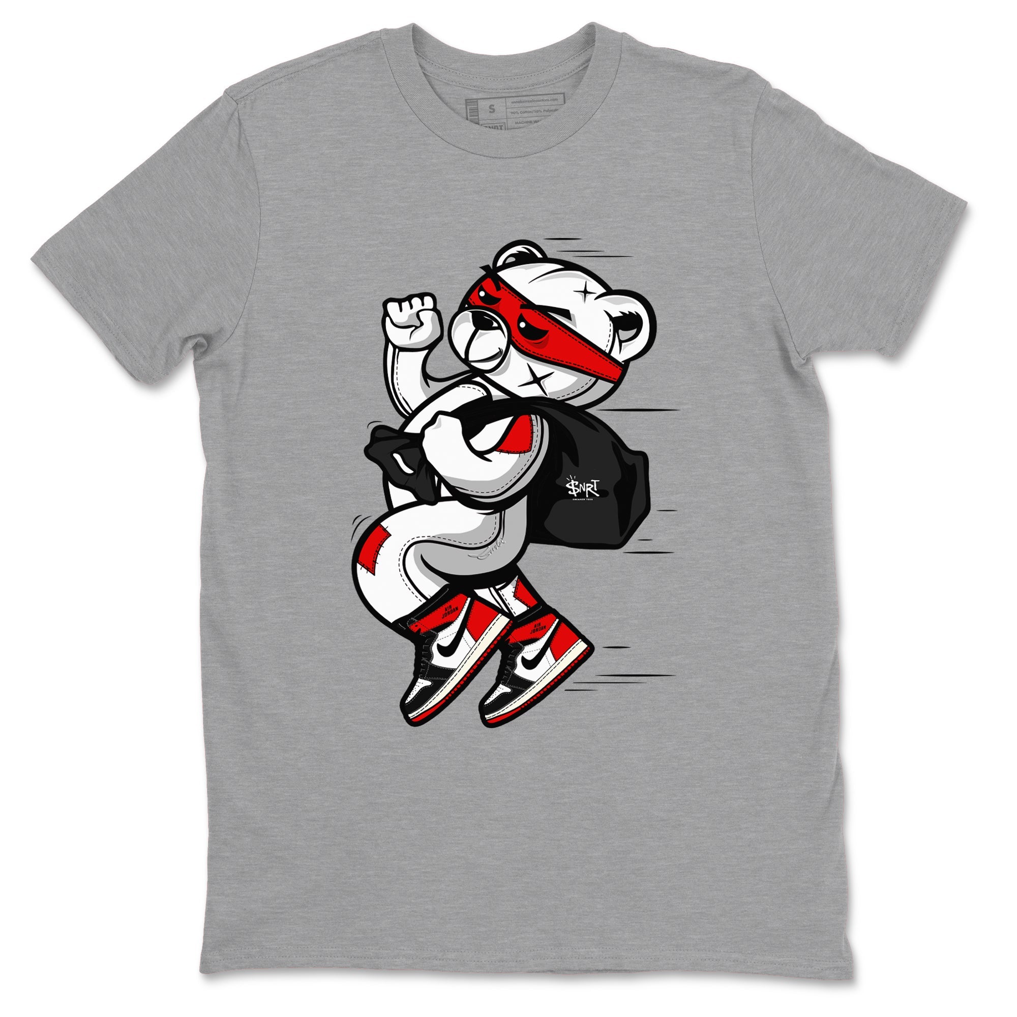 Thief Bear snkmatch Tees - Air Jordan 1 Black Toe Reimagined