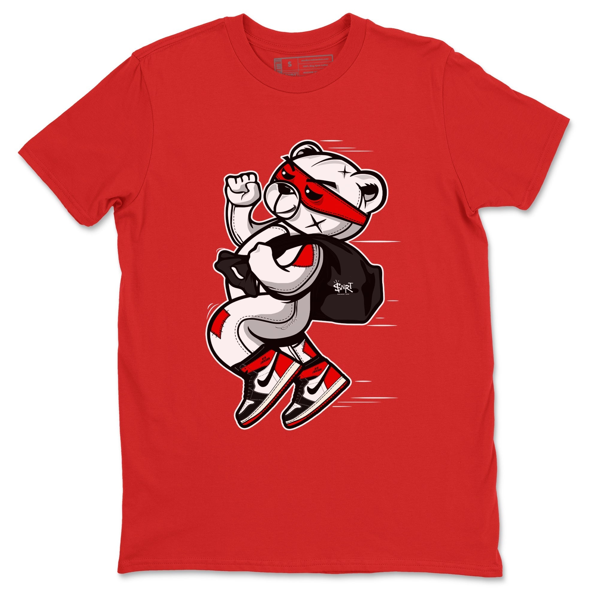 Thief Bear snkmatch Tees - Air Jordan 1 Black Toe Reimagined