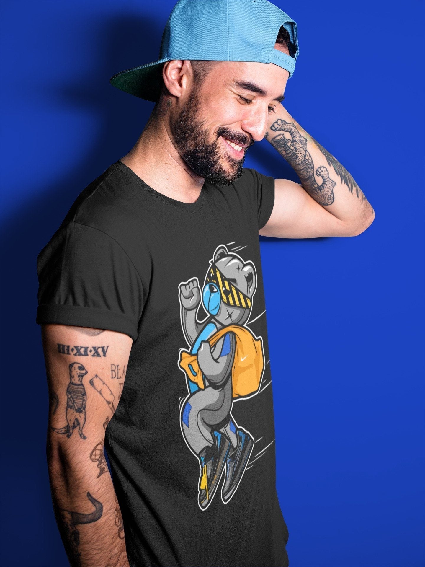 Thief Bear Unisex Tops - Air Jordan 2 OFF-WHITE Black Blue