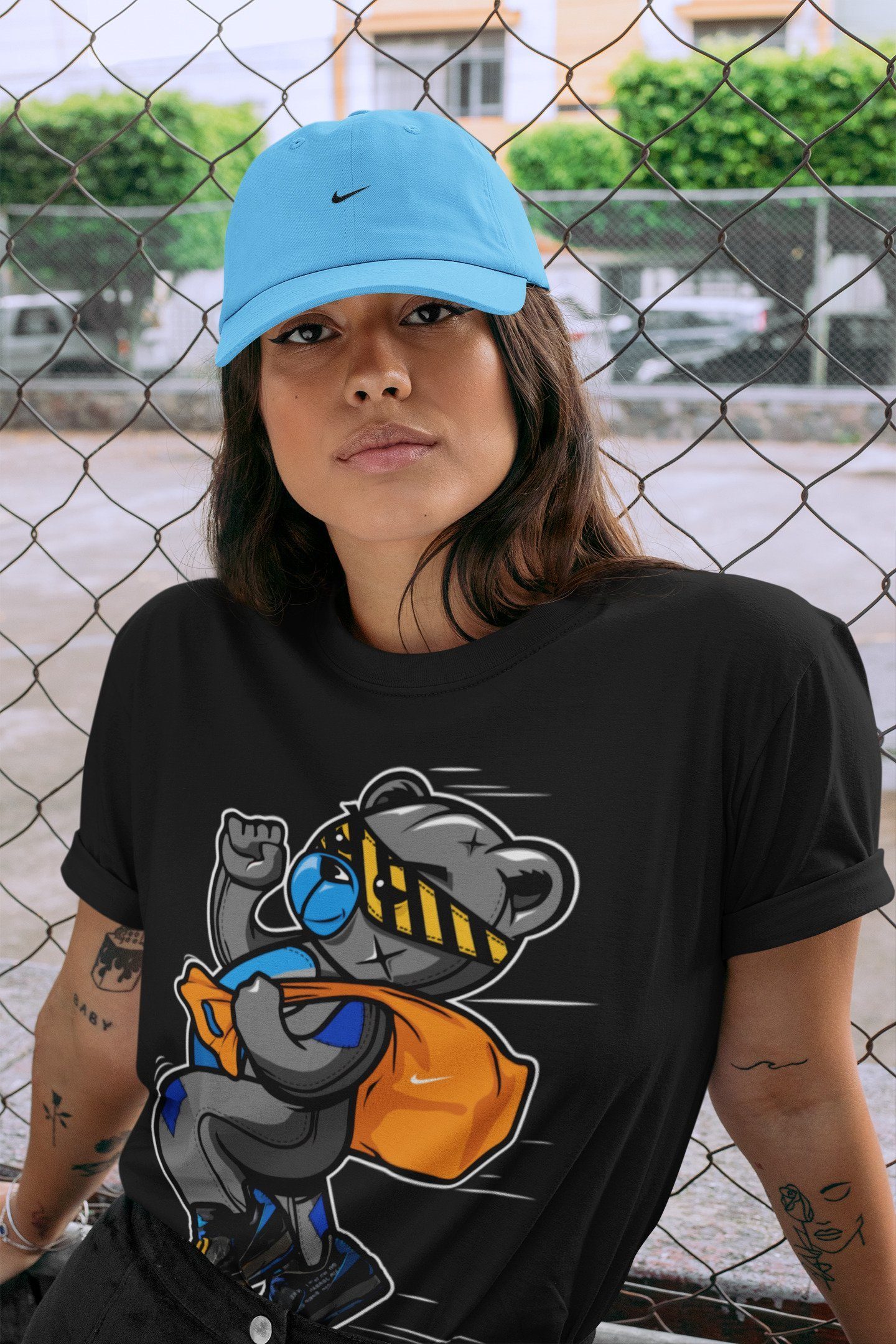 Thief Bear Unisex Tops - Air Jordan 2 OFF-WHITE Black Blue