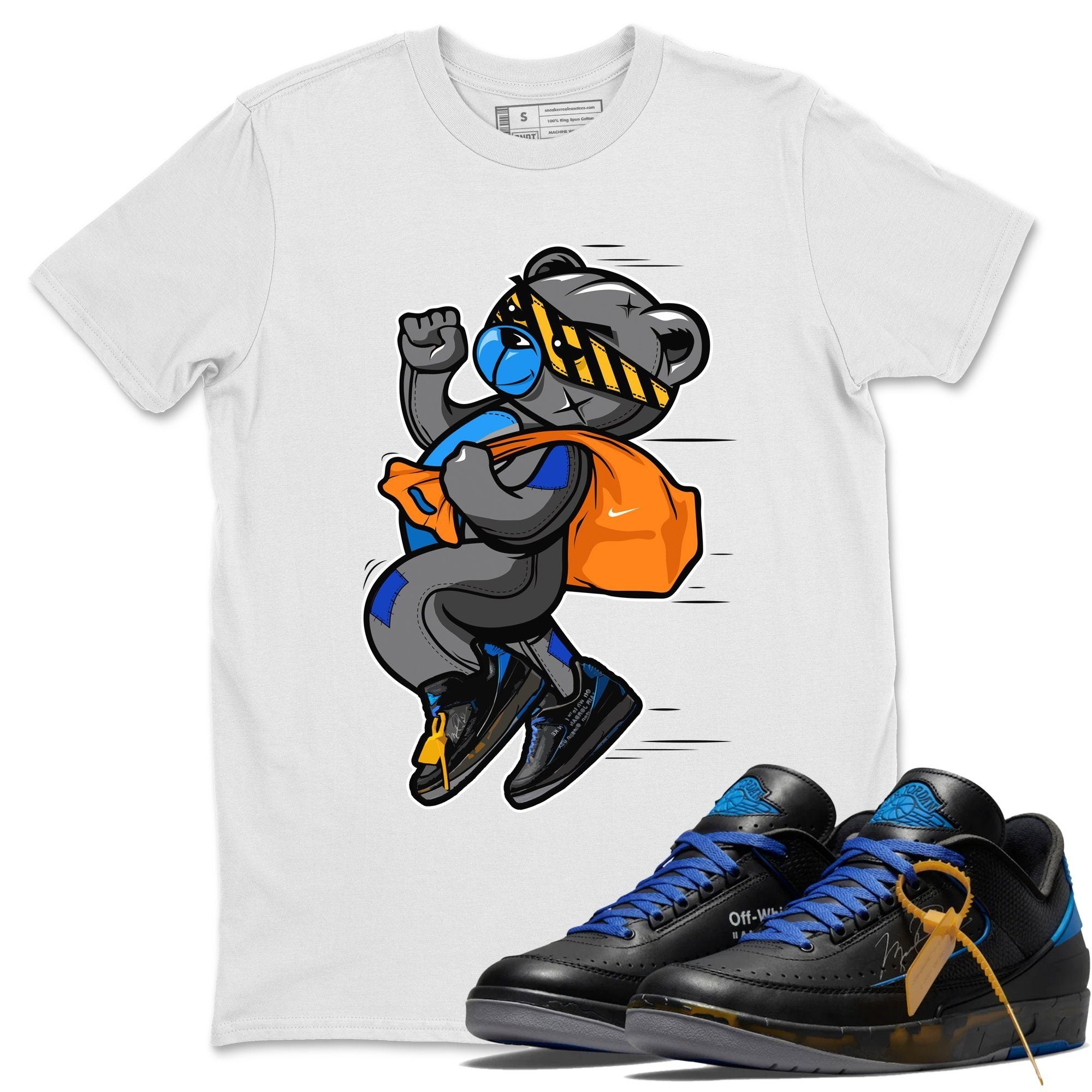 Thief Bear Unisex Tops - Air Jordan 2 OFF-WHITE Black Blue