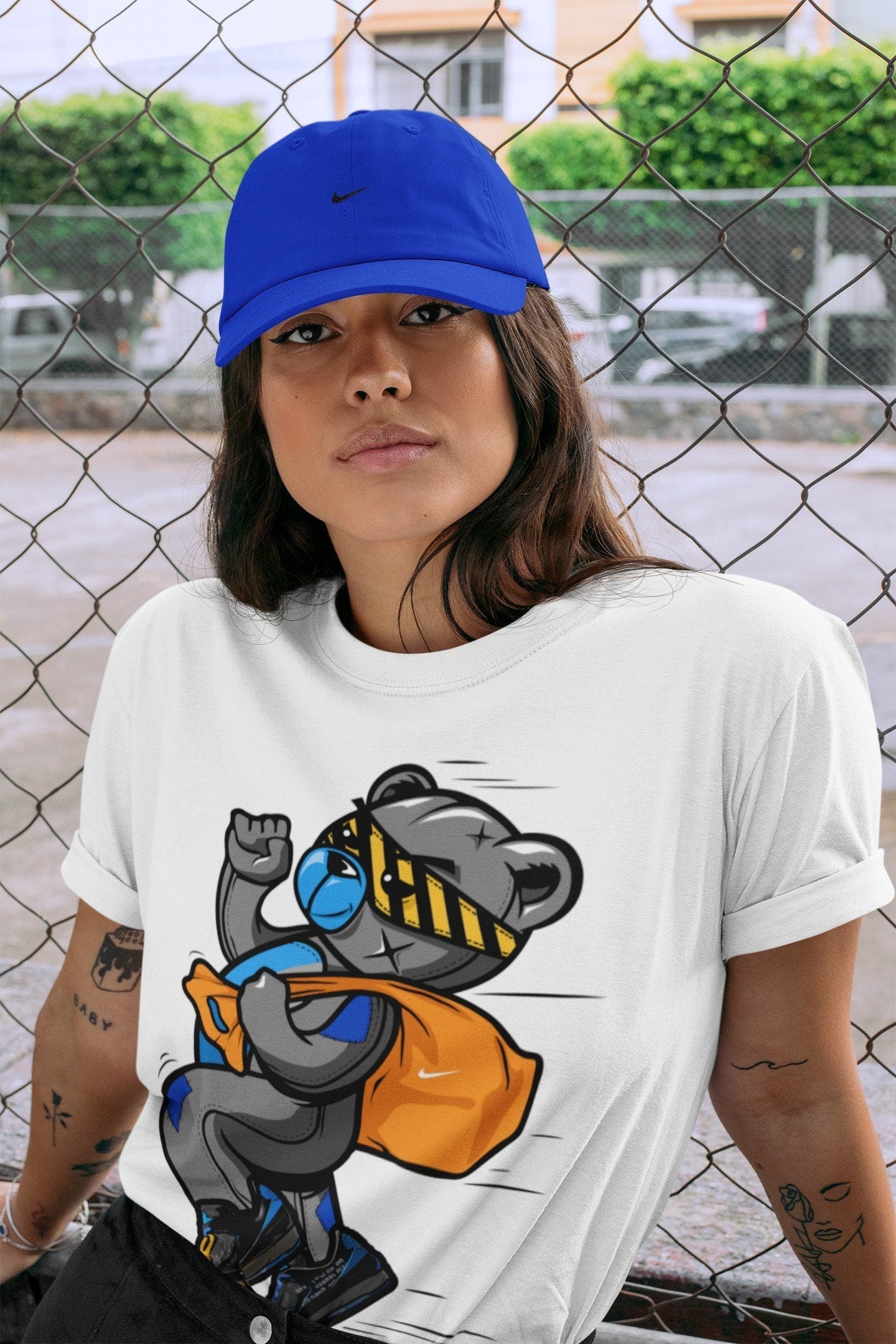 Thief Bear Unisex Tops - Air Jordan 2 OFF-WHITE Black Blue
