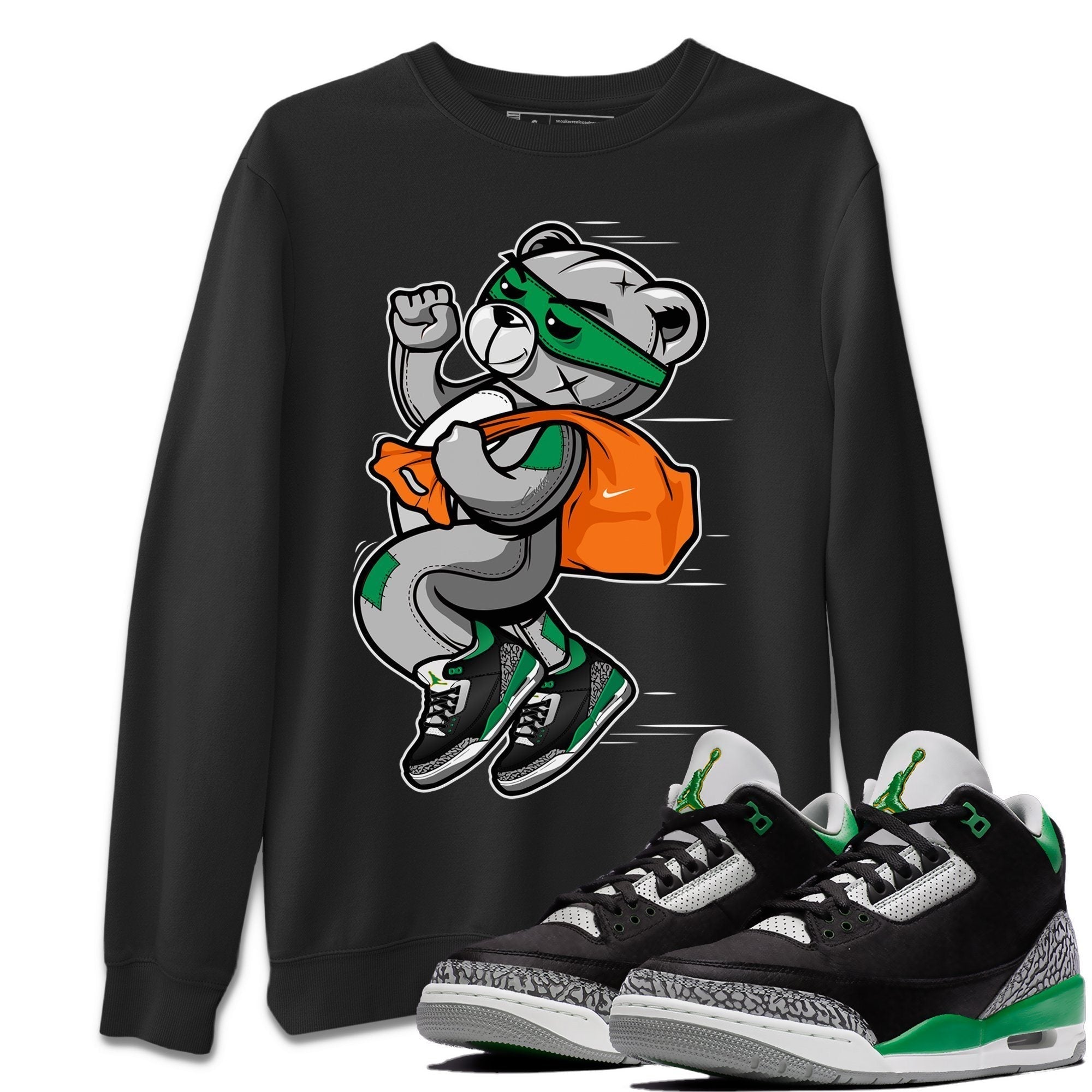 Thief Bear Unisex Tops - Air Jordan 3 Pine Green