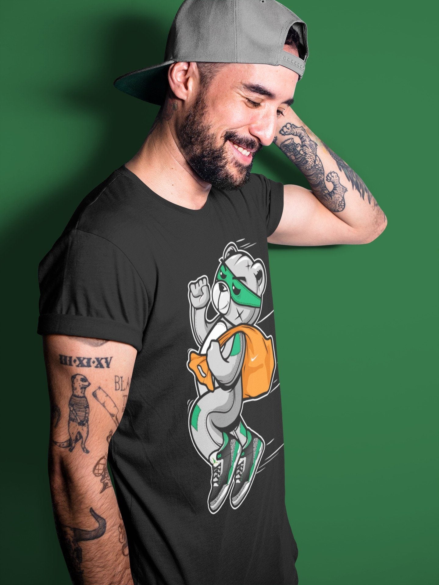 Thief Bear Unisex Tops - Air Jordan 3 Pine Green