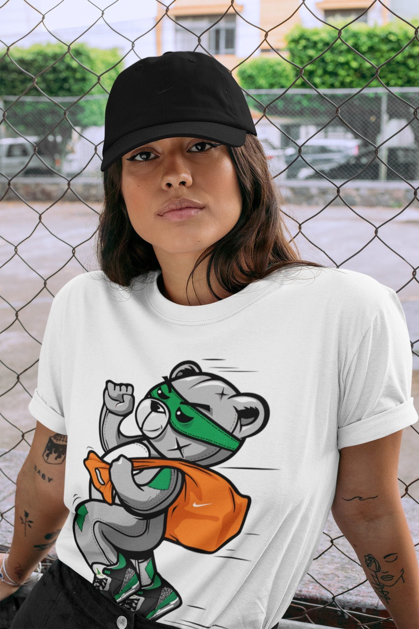 Thief Bear Unisex Tops - Air Jordan 3 Pine Green
