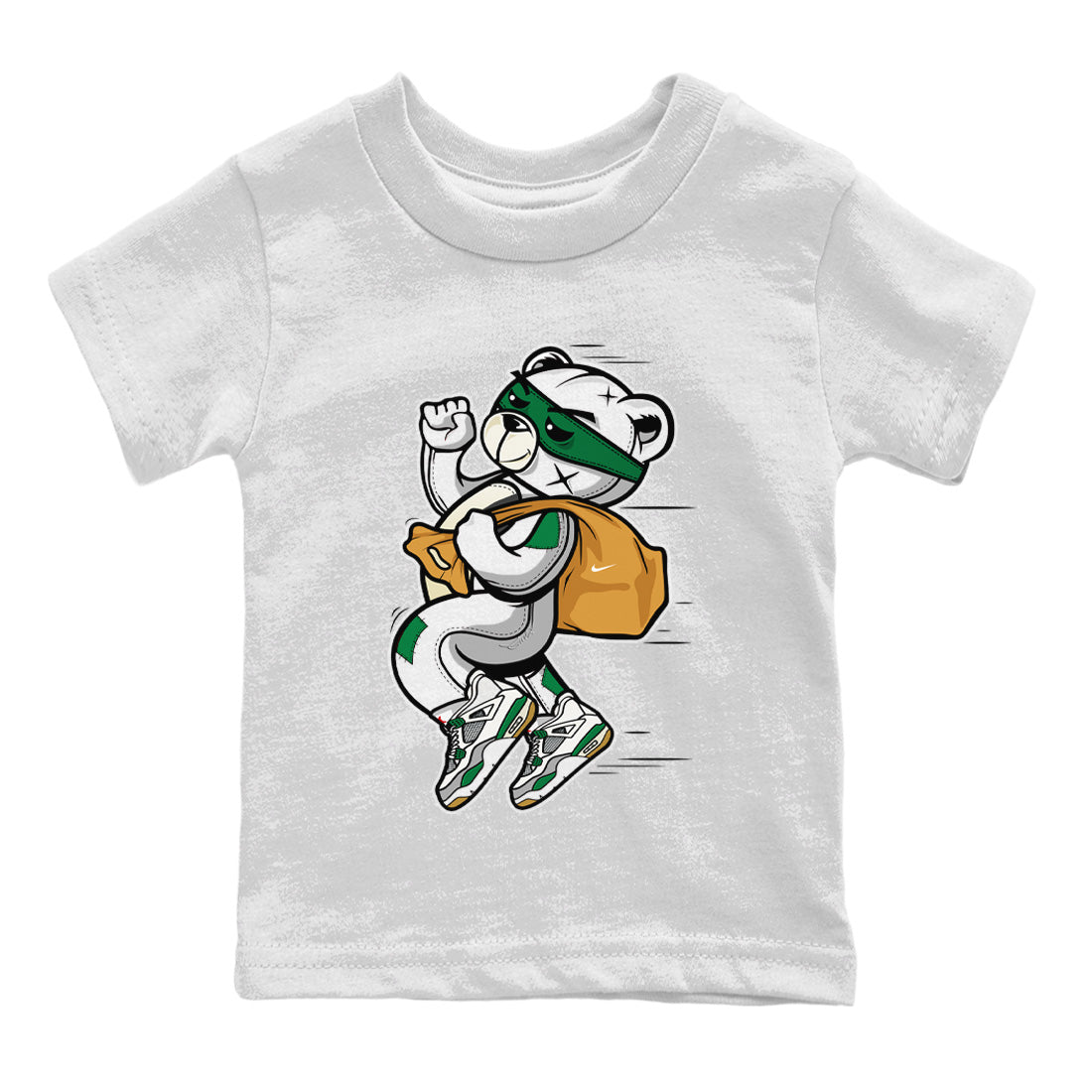 Thief Bear Kids Tops - Air Jordan 4 Pine Green
