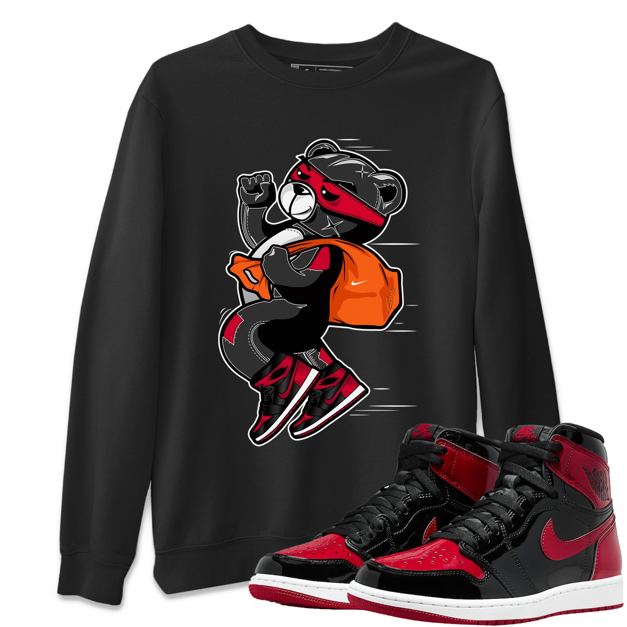Thief Bear Unisex Tops - Air Jordan 1 Bred Patent