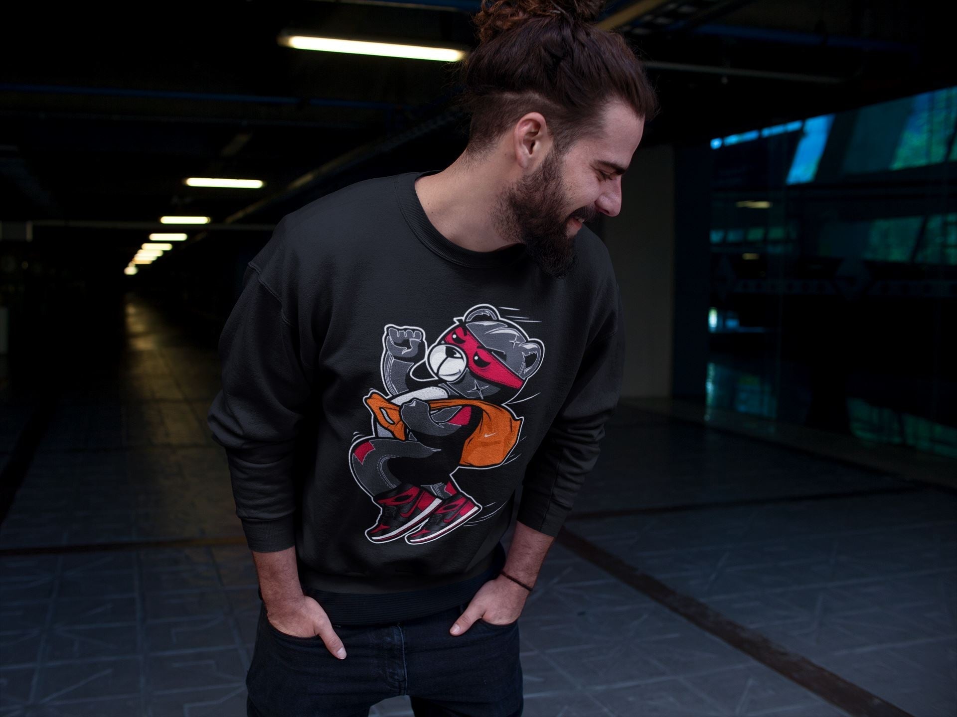 Thief Bear Unisex Tops - Air Jordan 1 Bred Patent