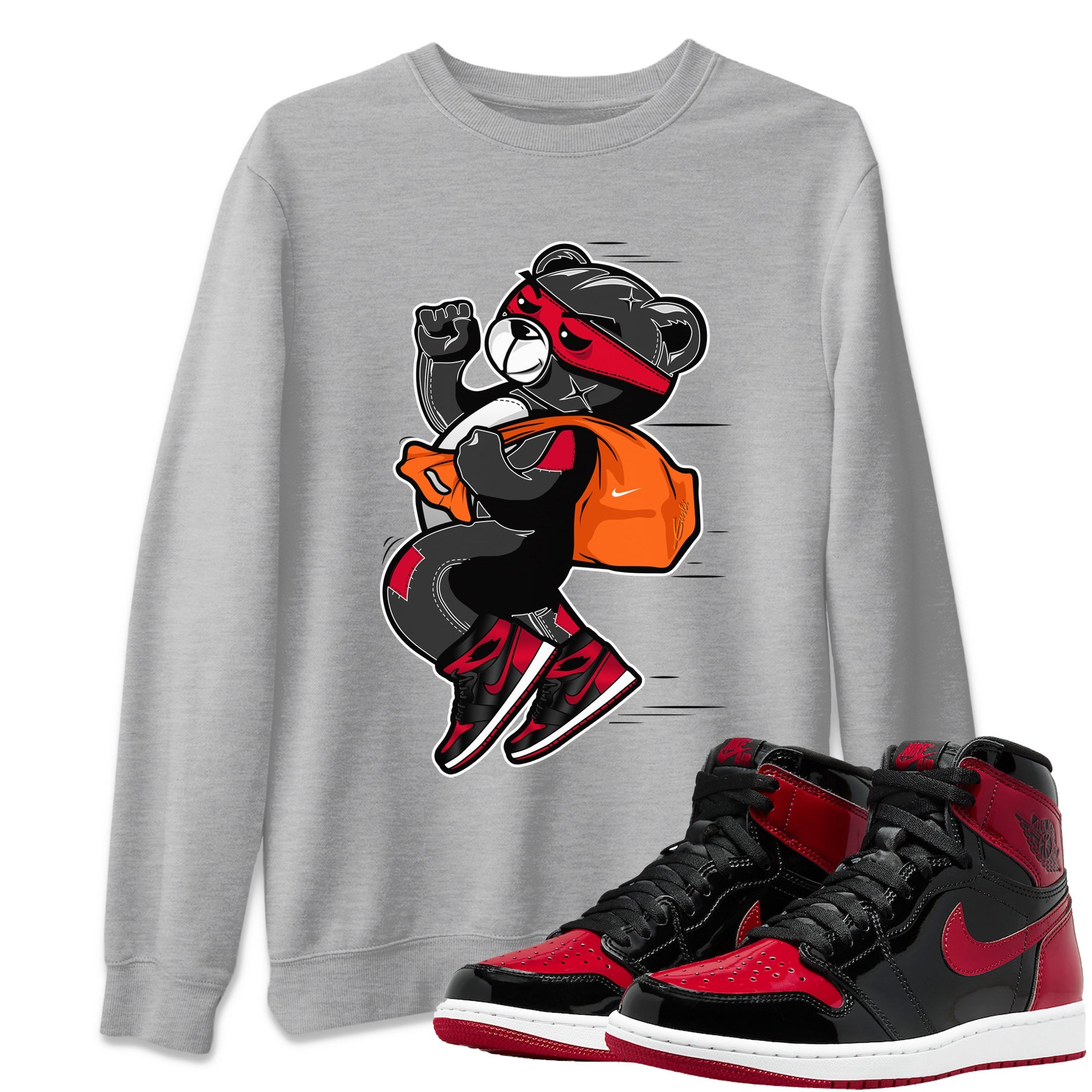 Thief Bear Unisex Tops - Air Jordan 1 Bred Patent