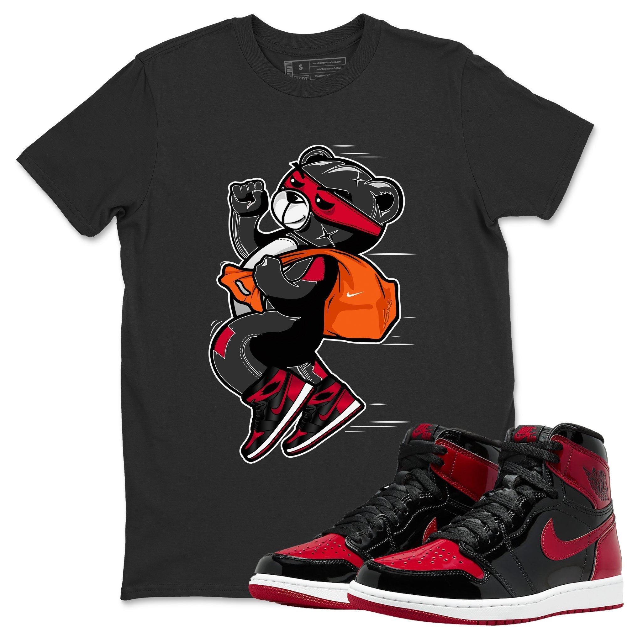 Thief Bear Unisex Tops - Air Jordan 1 Bred Patent