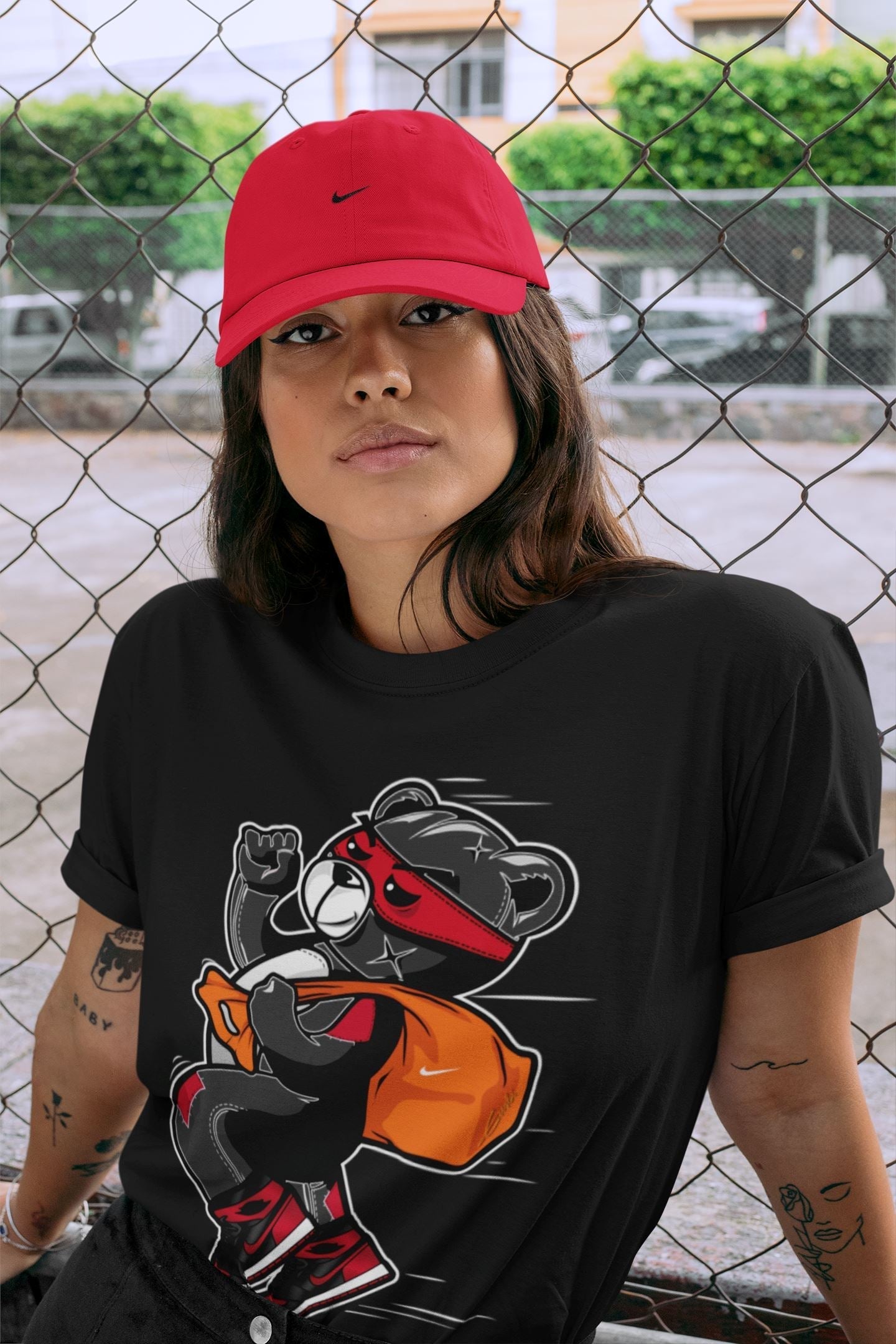 Thief Bear Unisex Tops - Air Jordan 1 Bred Patent