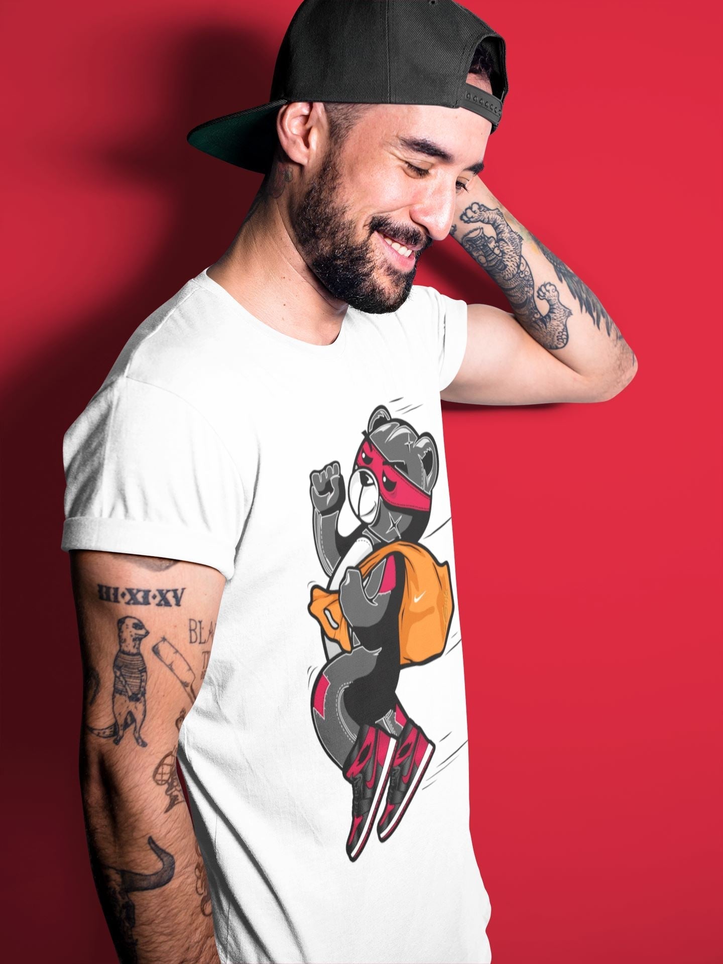 Thief Bear Unisex Tops - Air Jordan 1 Bred Patent