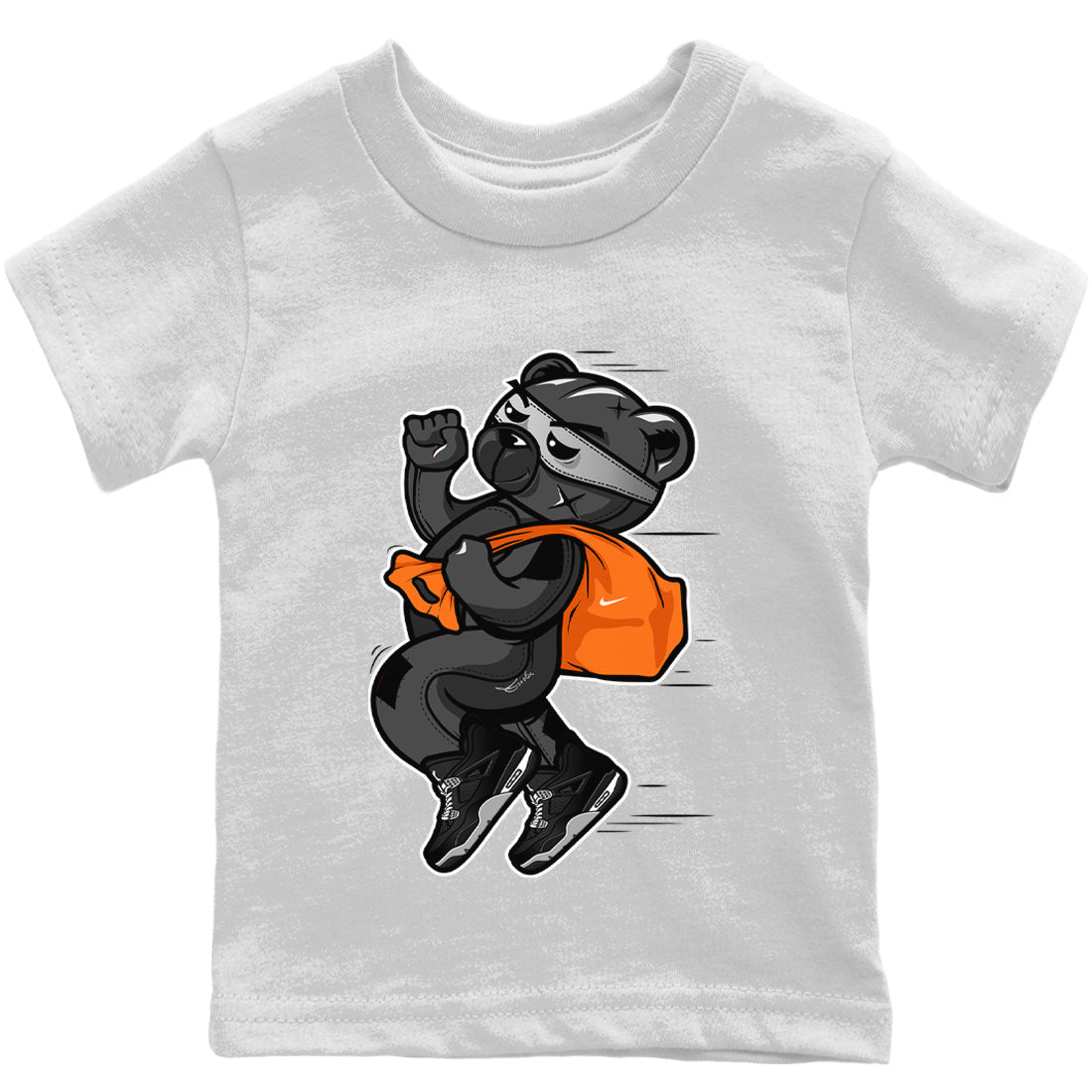 Thief Bear Kids Tops - Air Jordan 4 Black Canvas