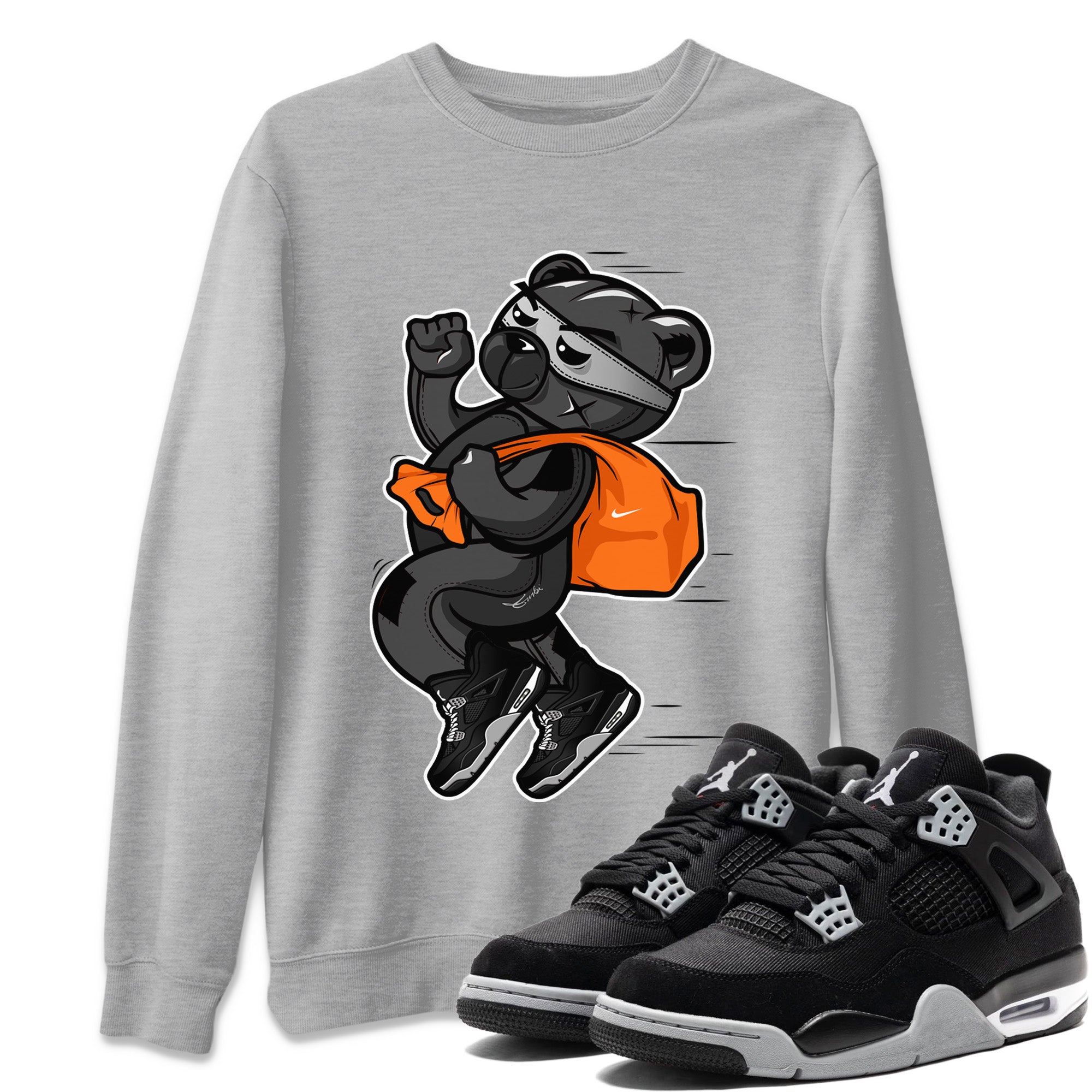 Thief Bear Unisex Tops - Air Jordan 4 Black Canvas