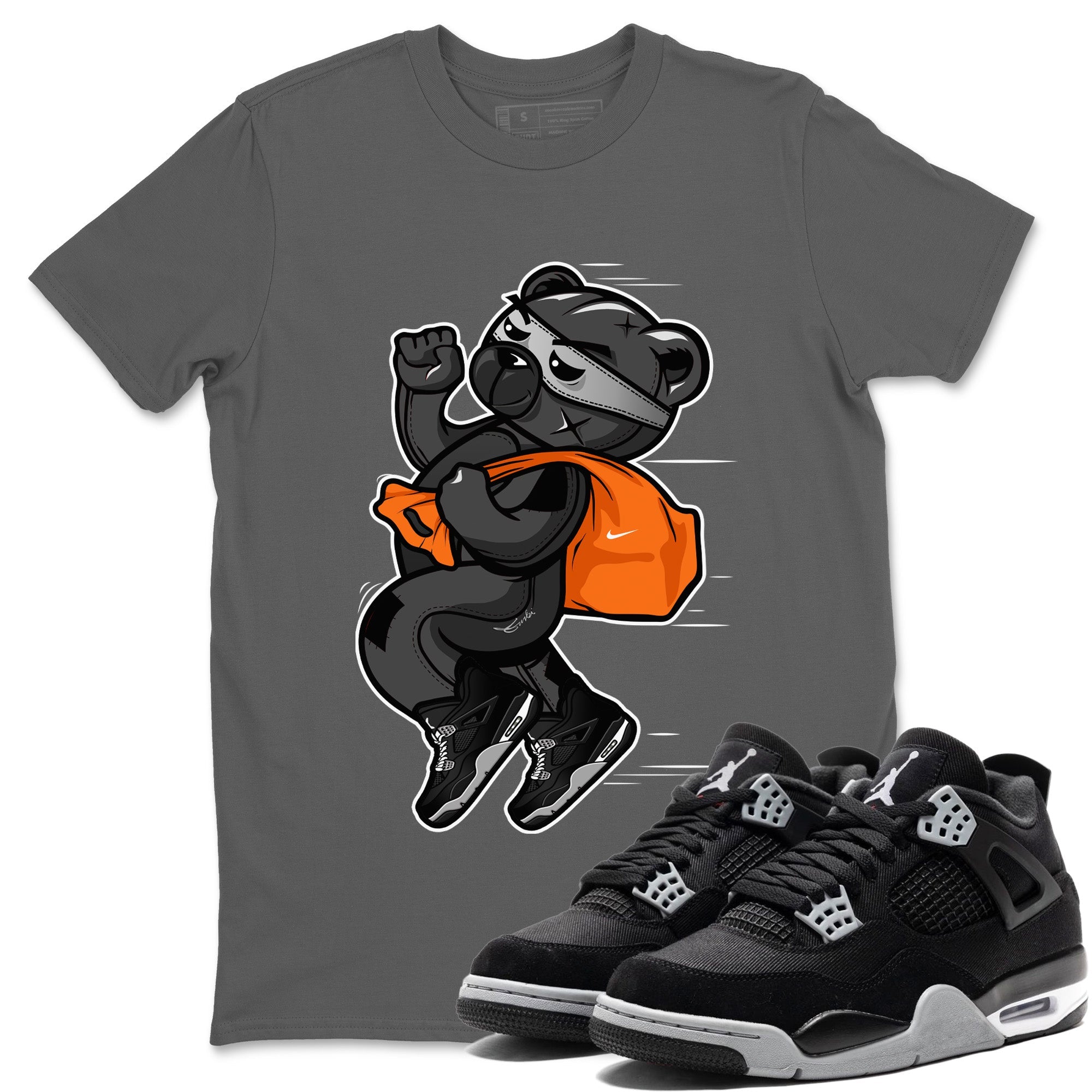 Thief Bear Unisex Tops - Air Jordan 4 Black Canvas