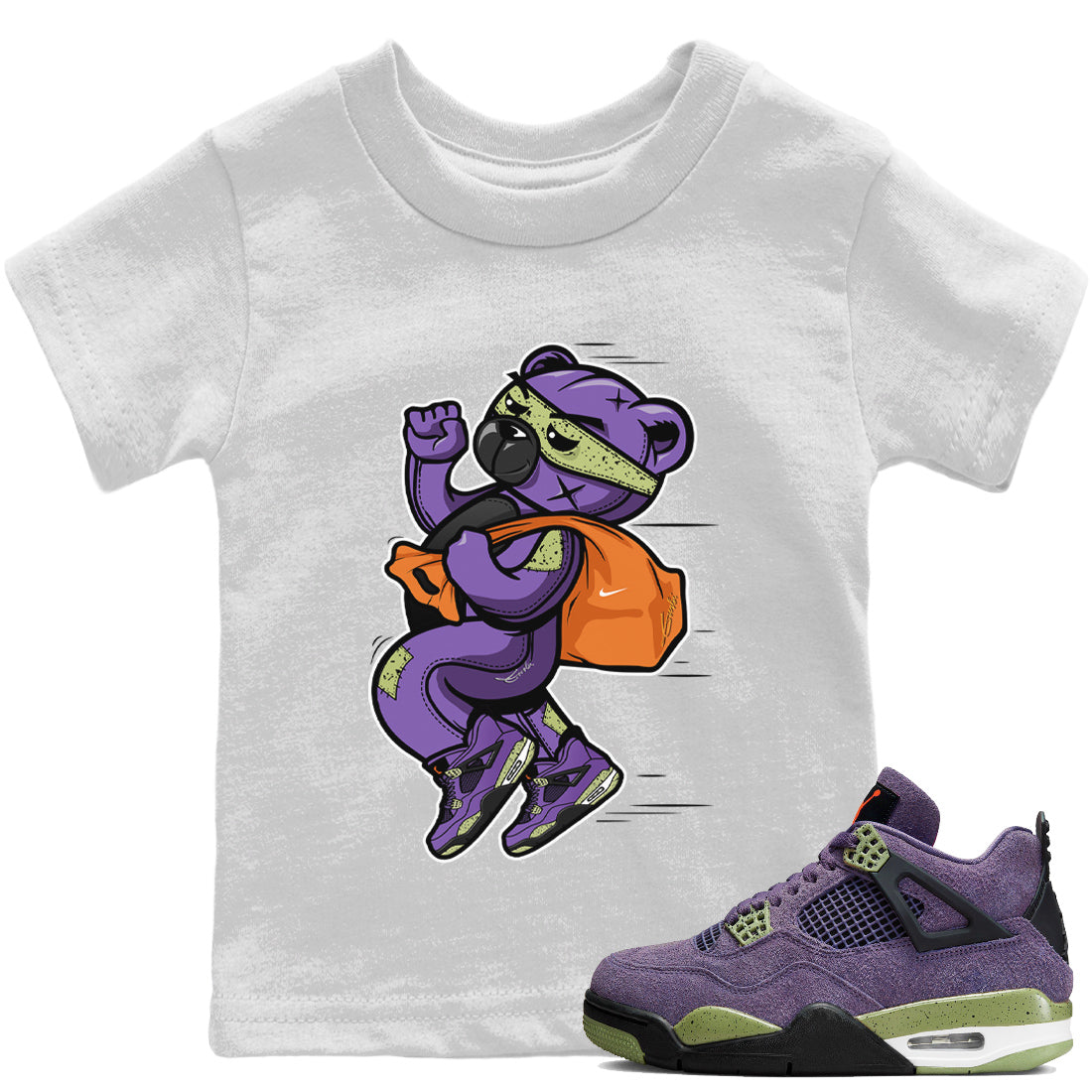 Thief Bear Kids Tops - Air Jordan 4 Canyon Purple