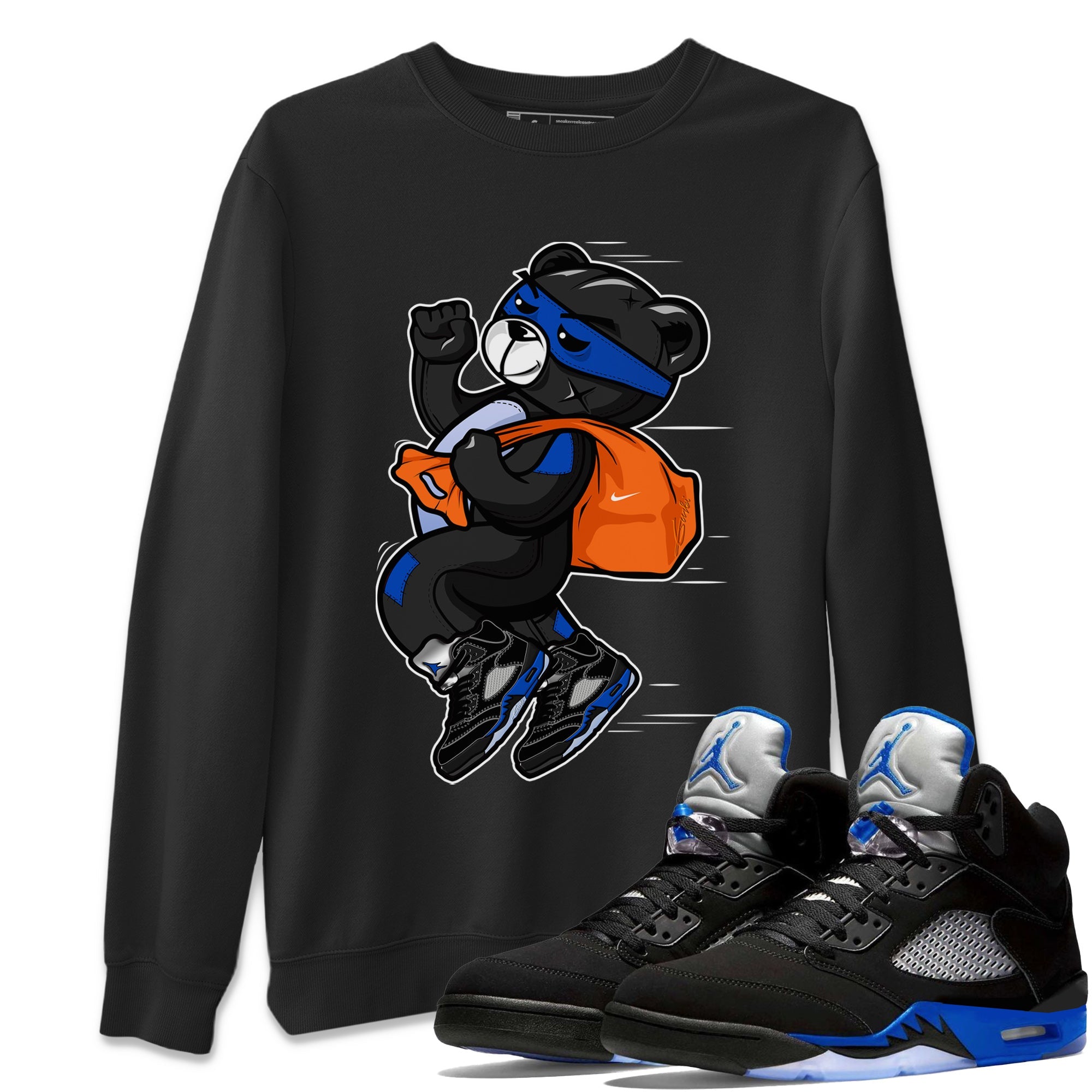 Thief Bear Unisex Tops - Air Jordan 5 Racer Blue