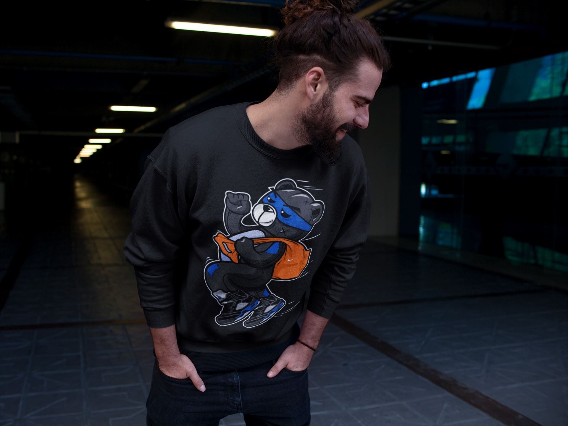 Thief Bear Unisex Tops - Air Jordan 5 Racer Blue