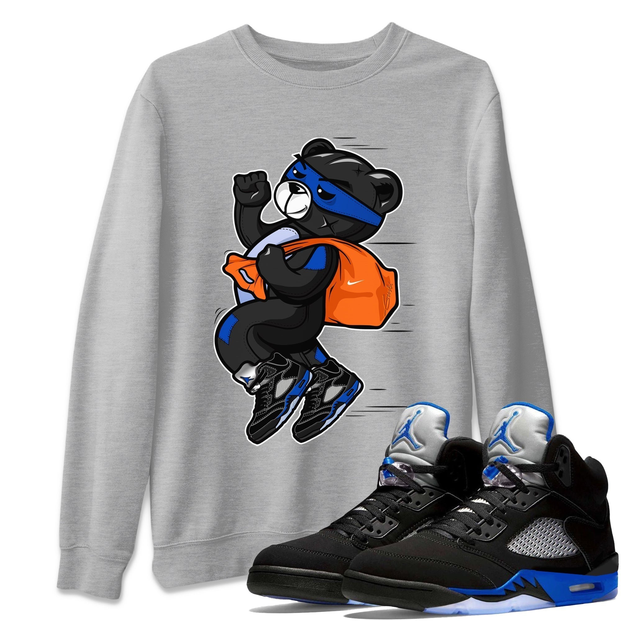 Thief Bear Unisex Tops - Air Jordan 5 Racer Blue