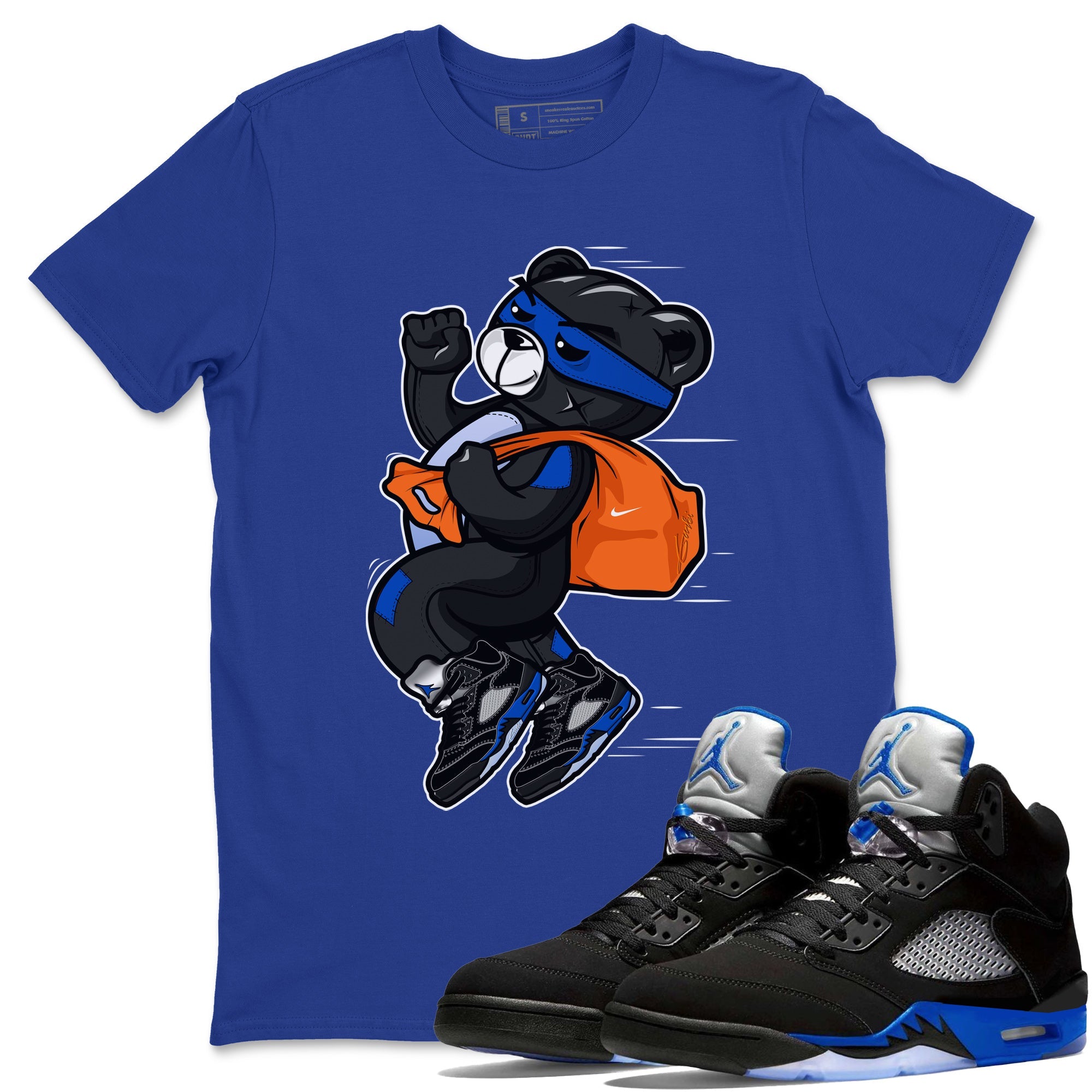 Thief Bear Unisex Tops - Air Jordan 5 Racer Blue