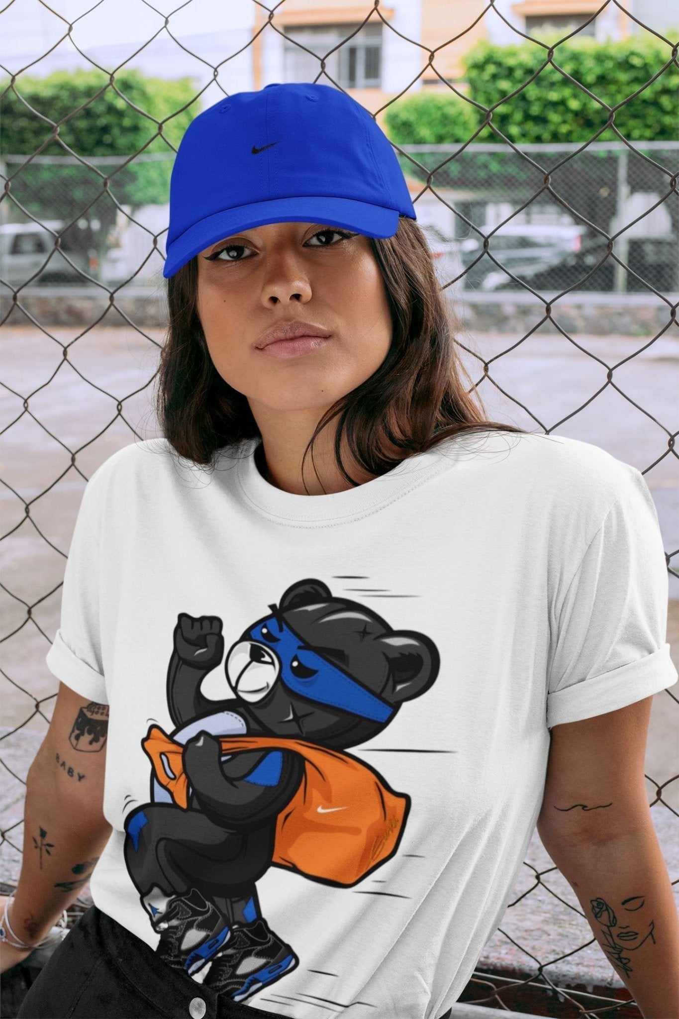 Thief Bear Unisex Tops - Air Jordan 5 Racer Blue