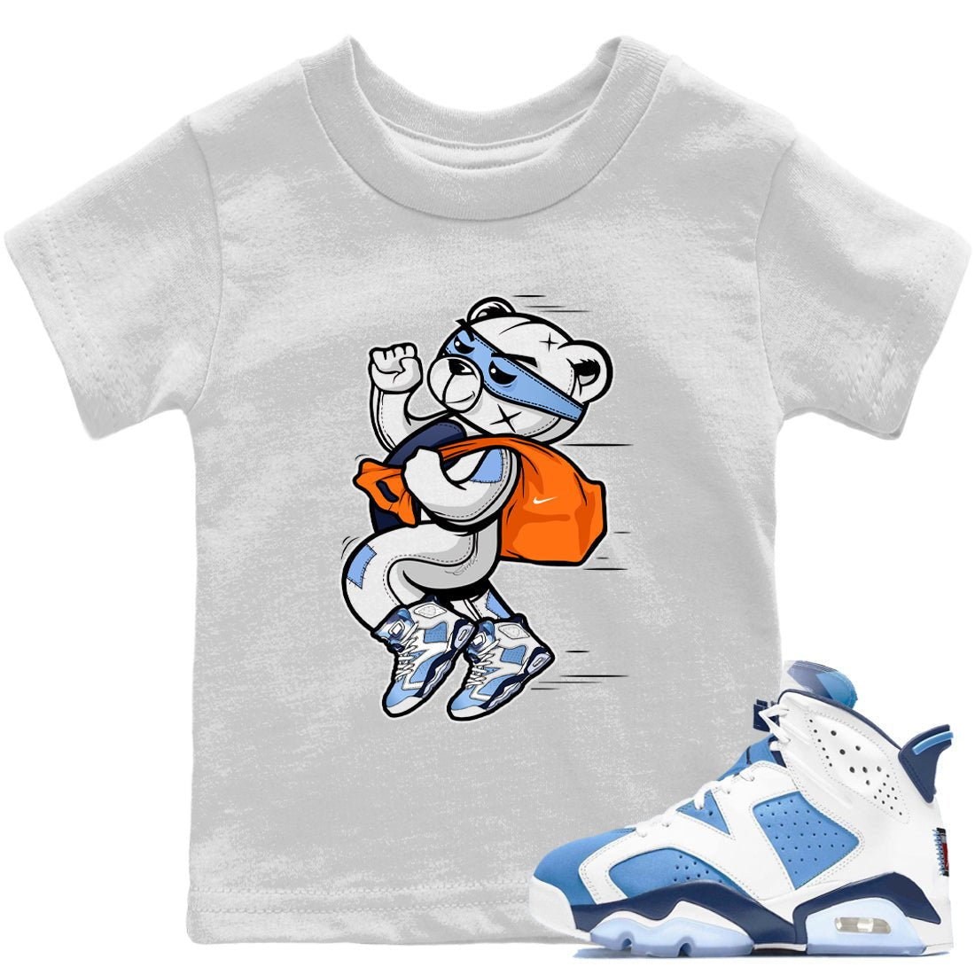Thief Bear Kids Tops - Air Jordan 6 UNC