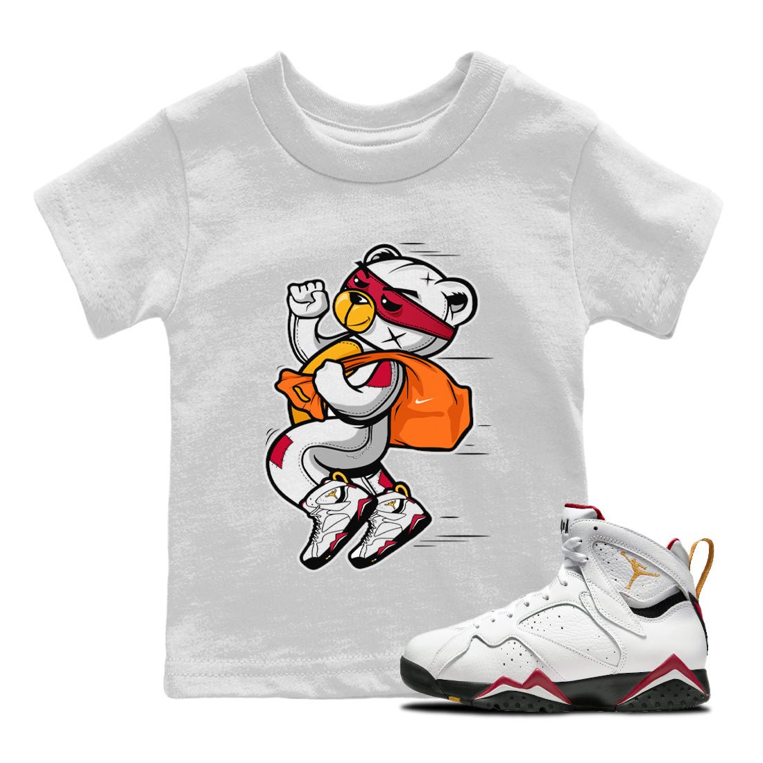 Thief Bear Kids Tops - Air Jordan 7 Cardinal
