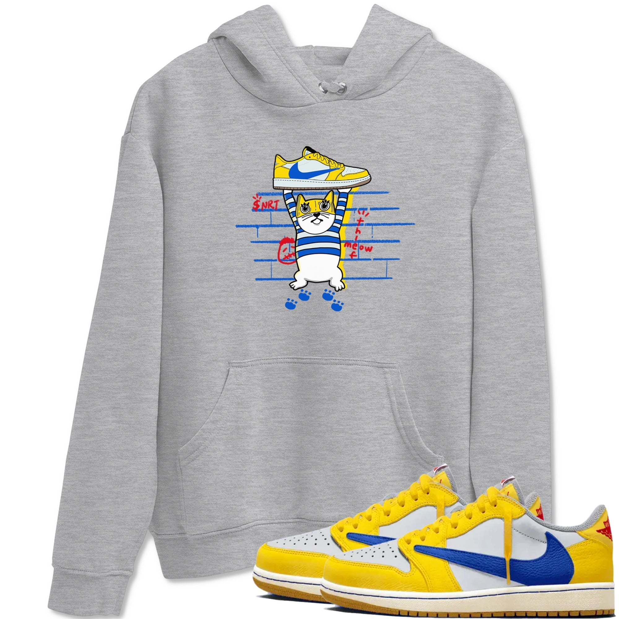 Thief Cat snkmatch Tees - Air Jordan 1 Travis Scott Canary