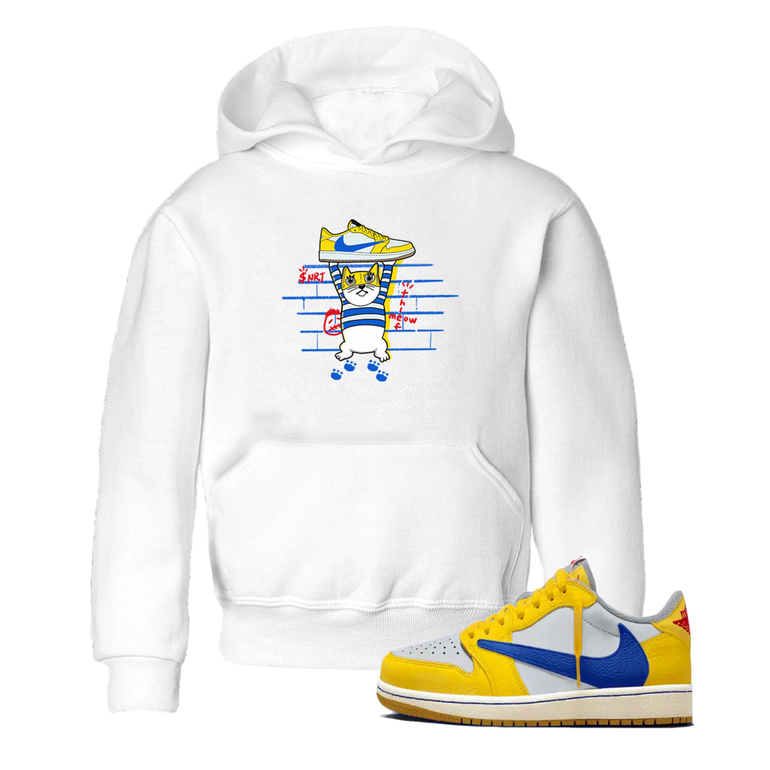 Thief Cat snkmatch Tees Kids - Air Jordan 1 Travis Scott Canary
