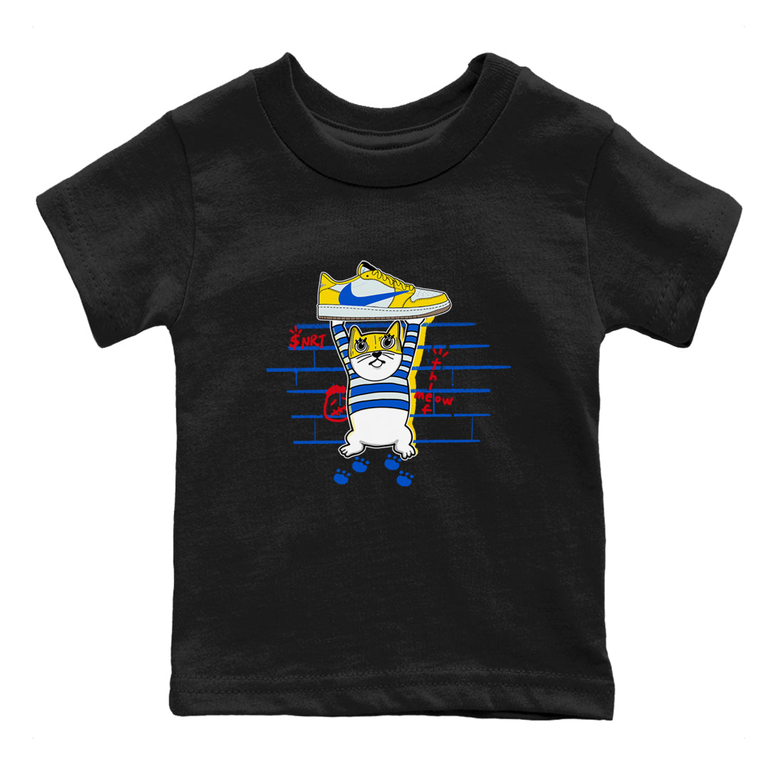 Thief Cat snkmatch Tees Kids - Air Jordan 1 Travis Scott Canary