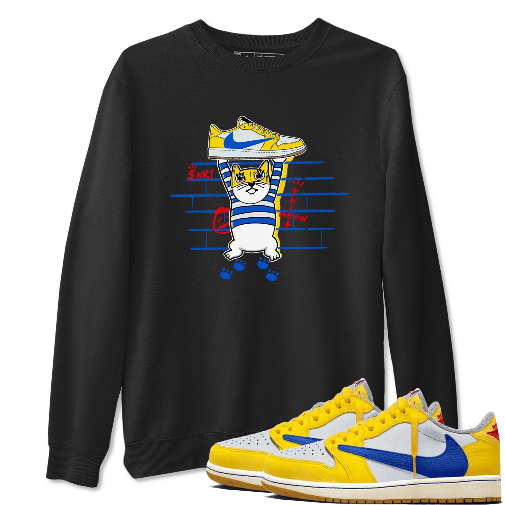 Thief Cat snkmatch Tees - Air Jordan 1 Travis Scott Canary
