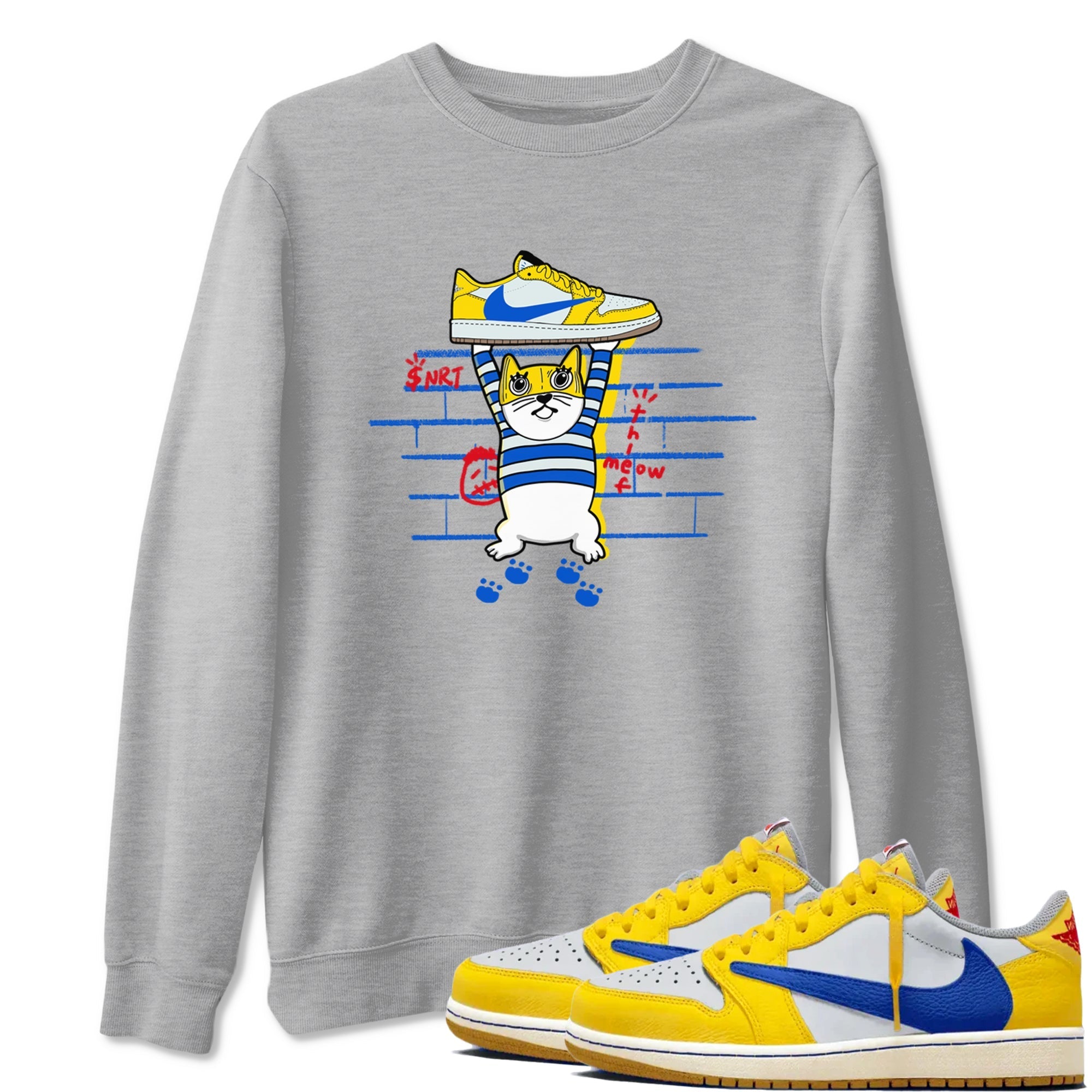 Thief Cat snkmatch Tees - Air Jordan 1 Travis Scott Canary