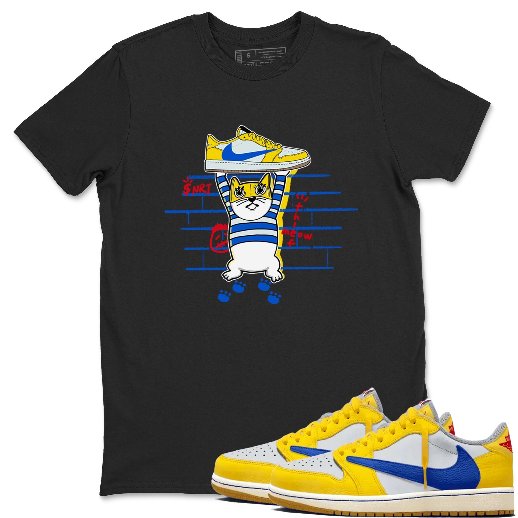 Thief Cat snkmatch Tees - Air Jordan 1 Travis Scott Canary